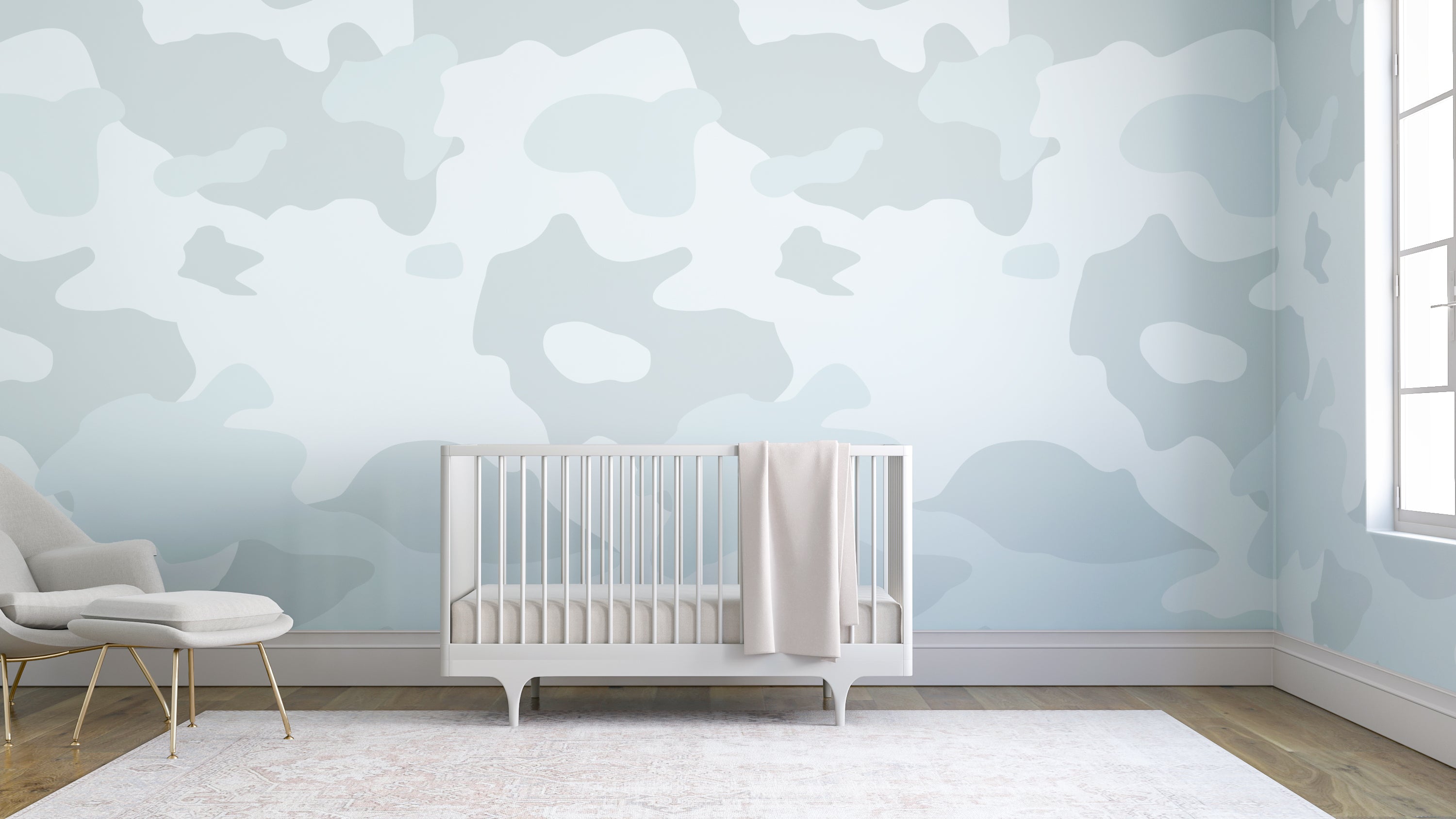 Camo© Wallpaper in Baby Blue