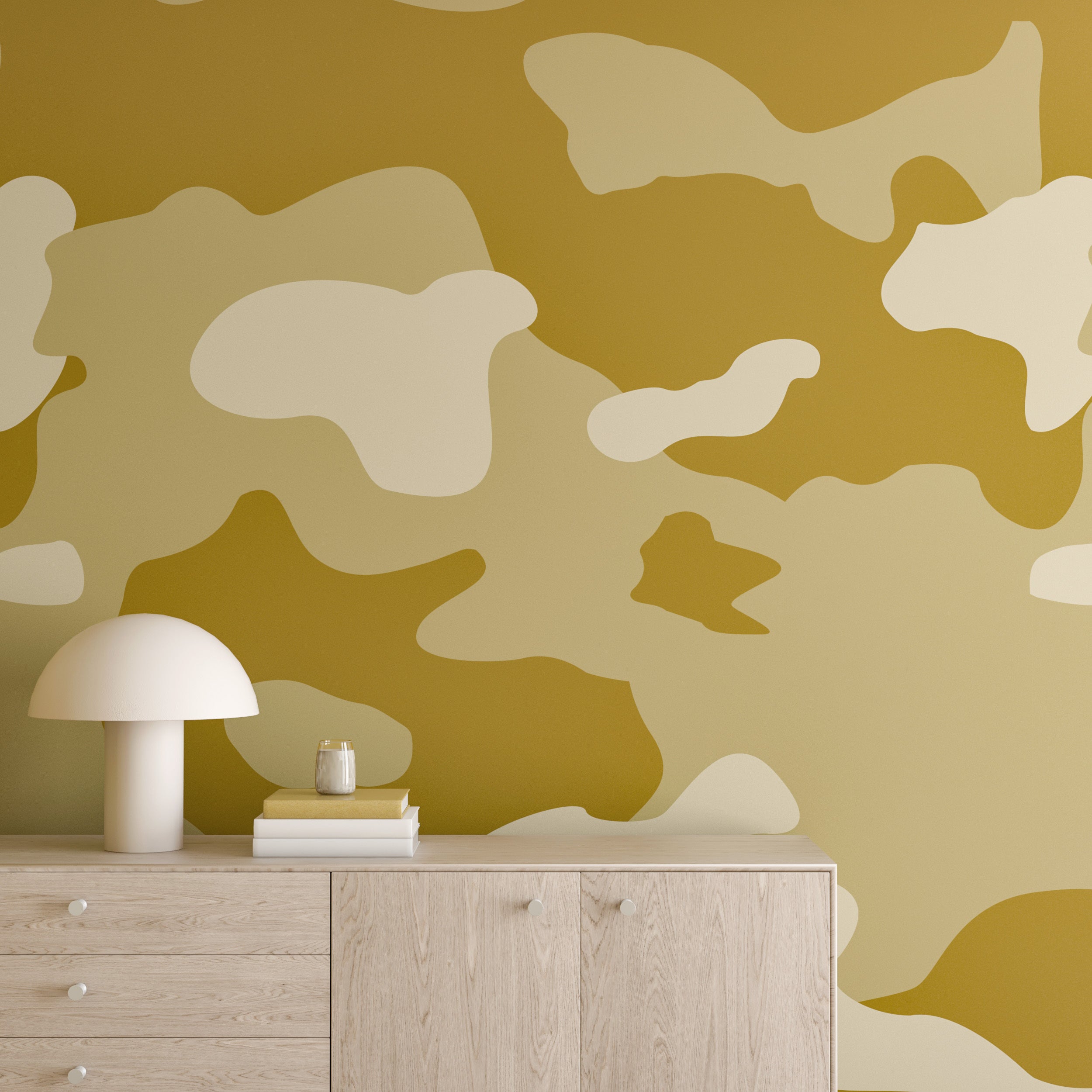 Camo© Wallpaper in Mustard