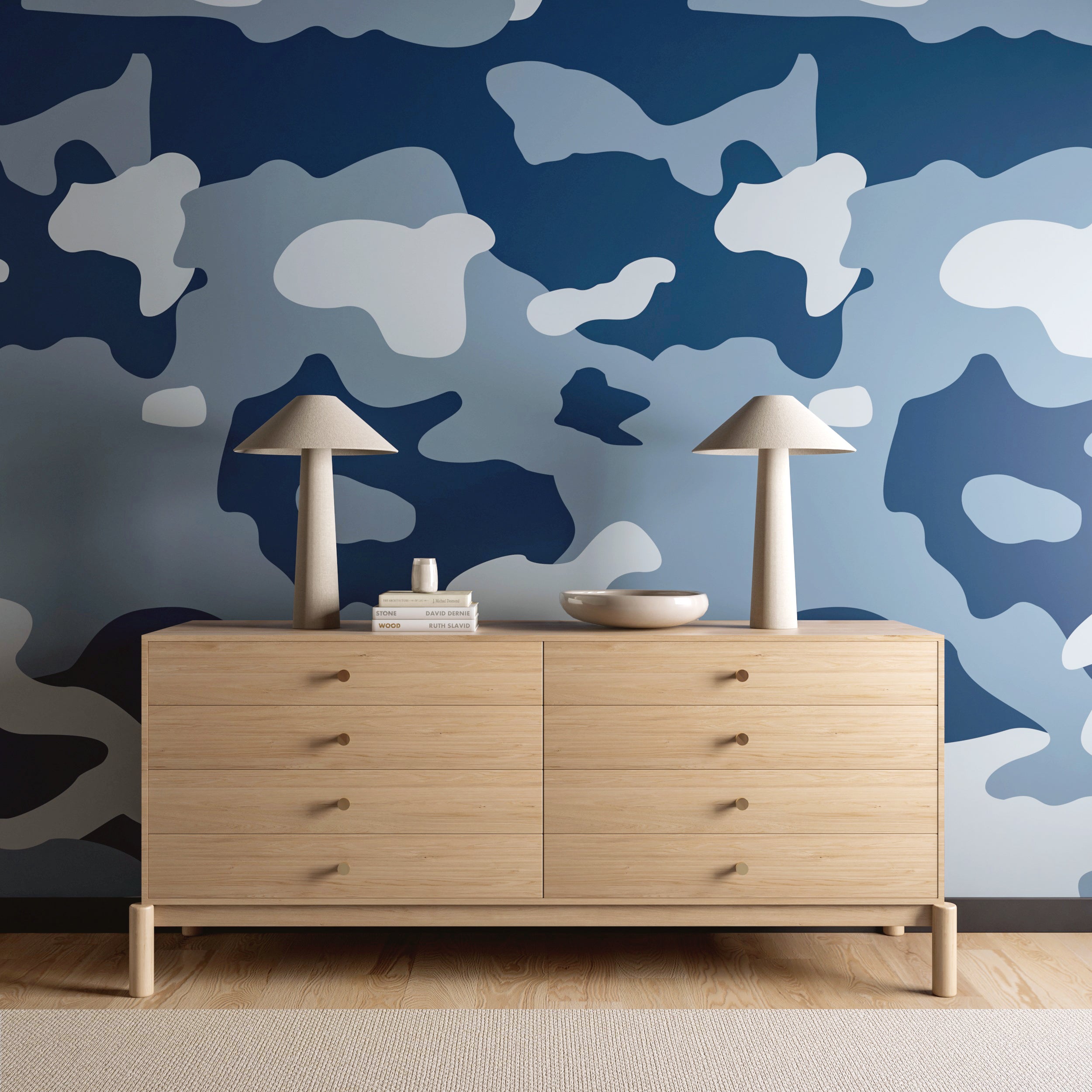 Camo© Wallpaper in Navy