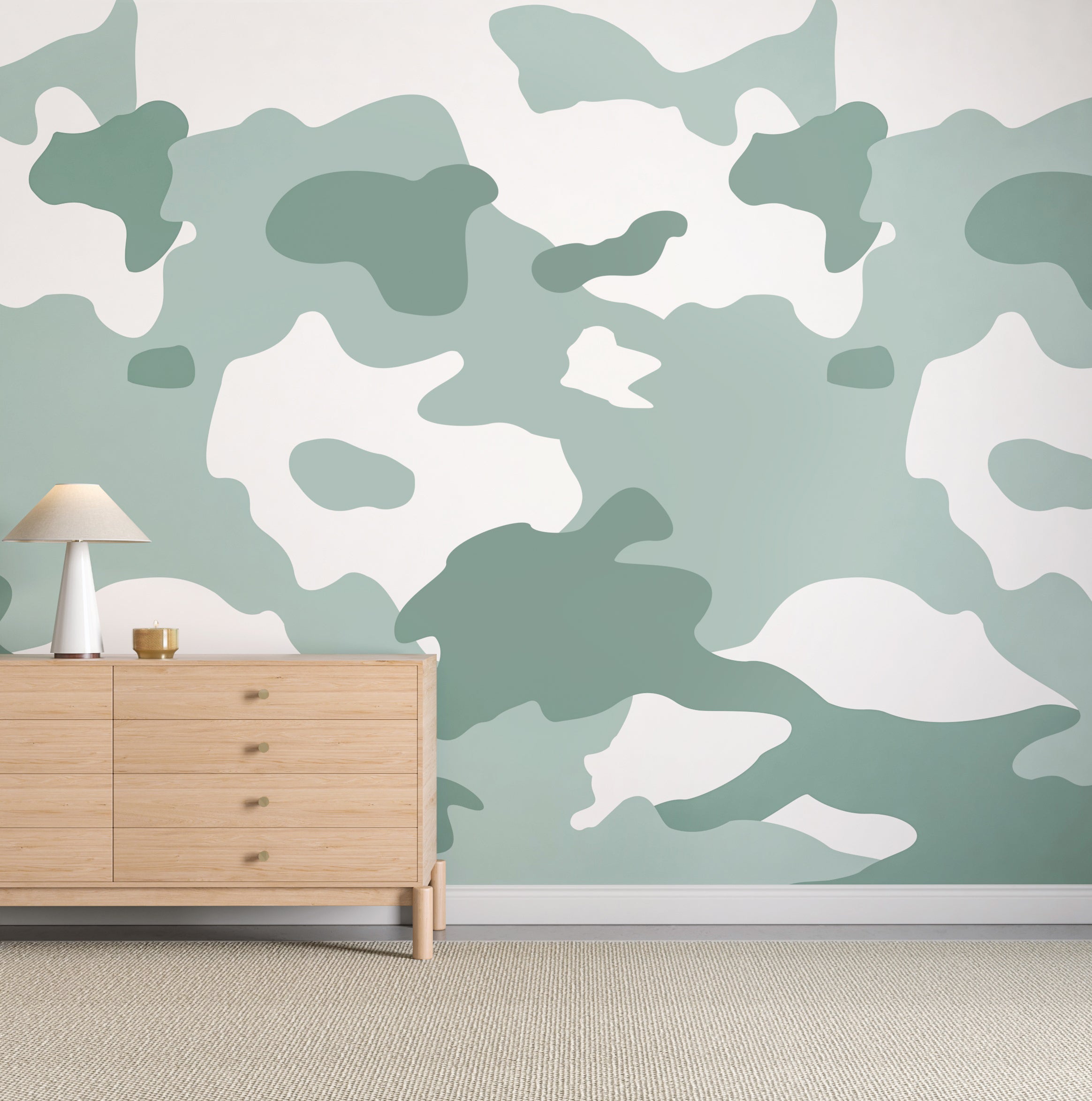 Camo© Wallpaper in Seafoam