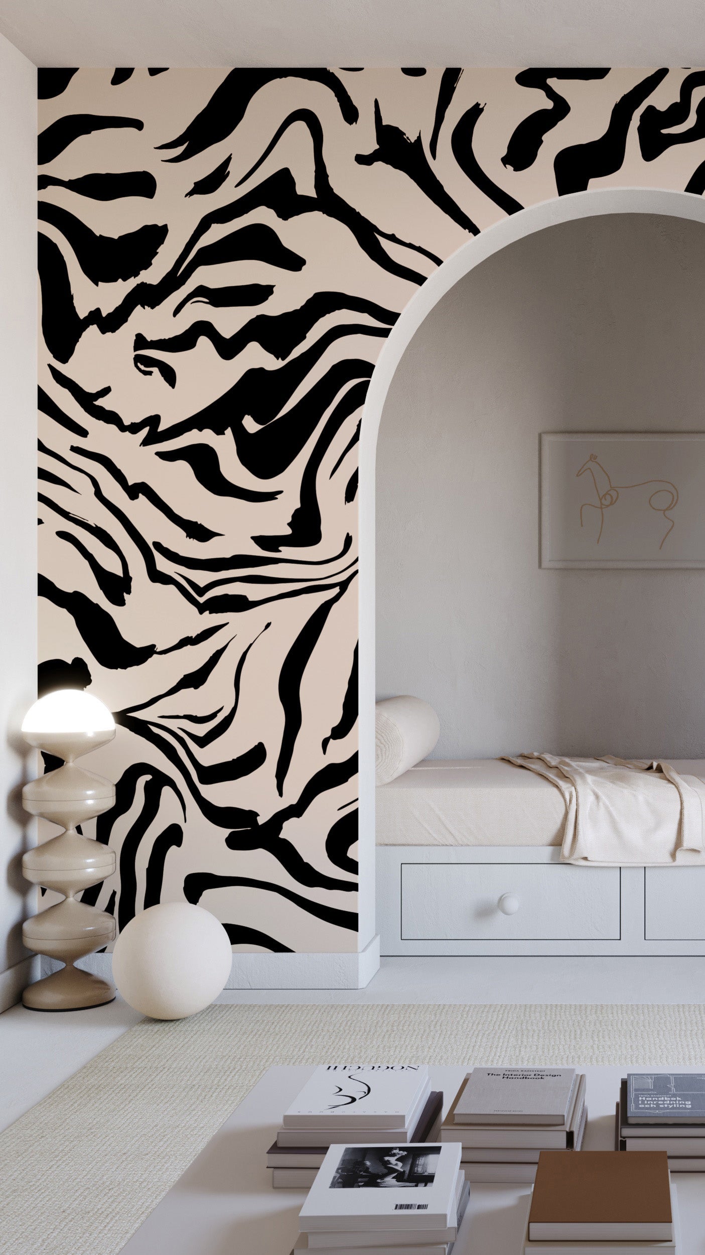 Primal© Mural Wallpaper in Pueblo + Black