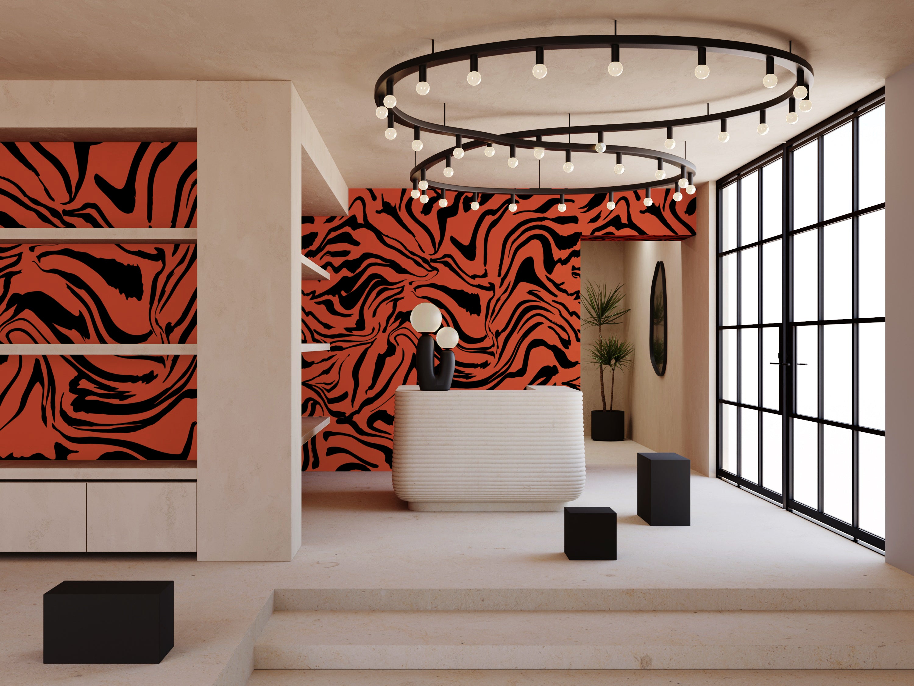 Primal© Mural Wallpaper in Brick + Black