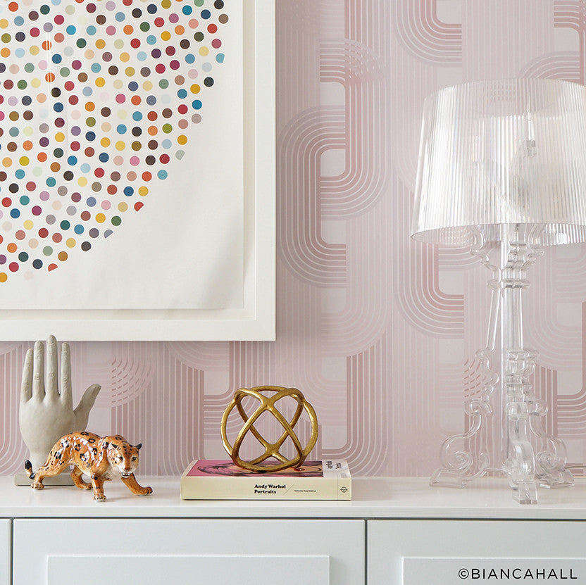 Raceway© Wallpaper in Blush