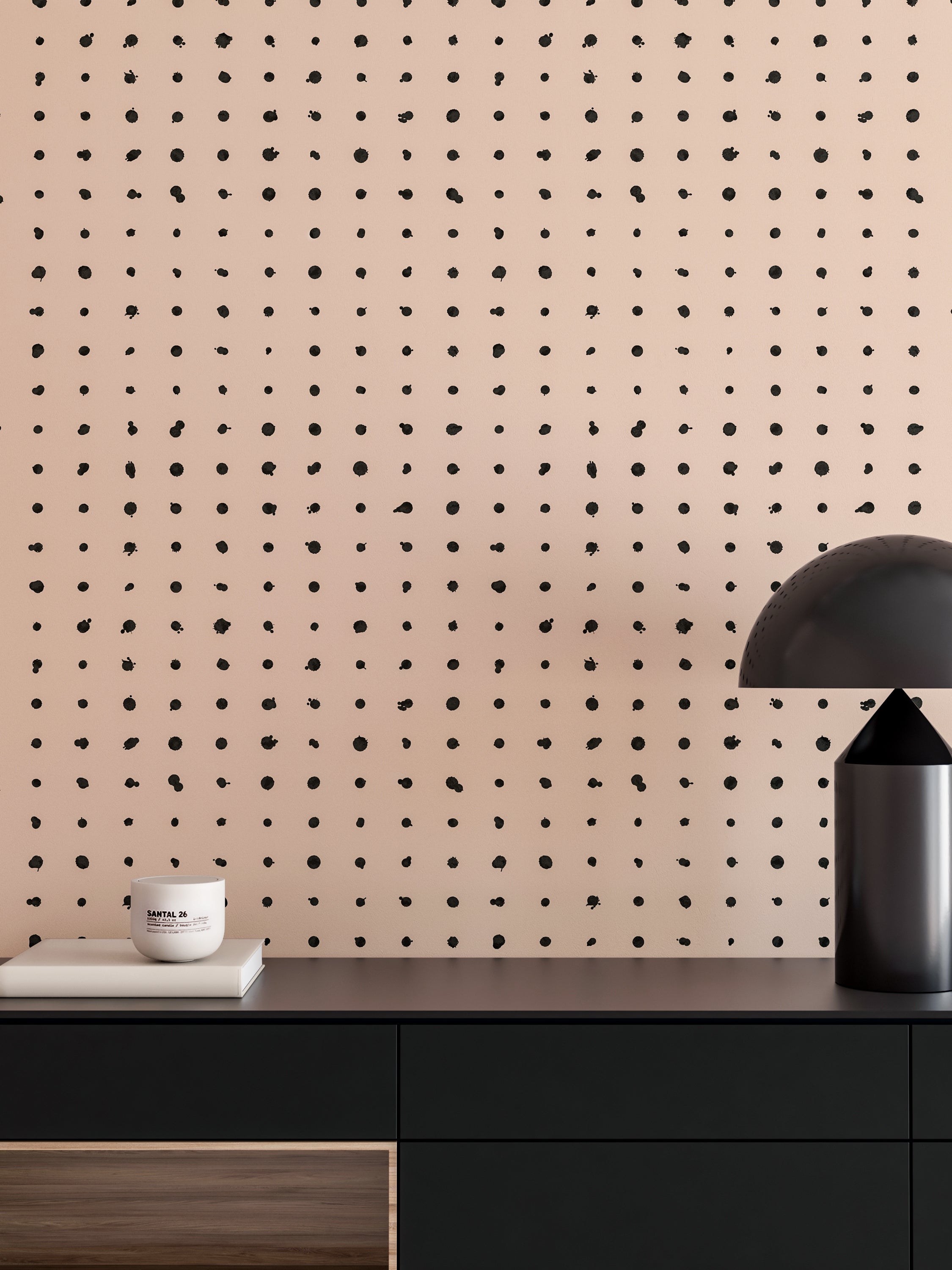 The Dotted Line© Wallpaper in Nude in an entryway from drop it MODERN.
