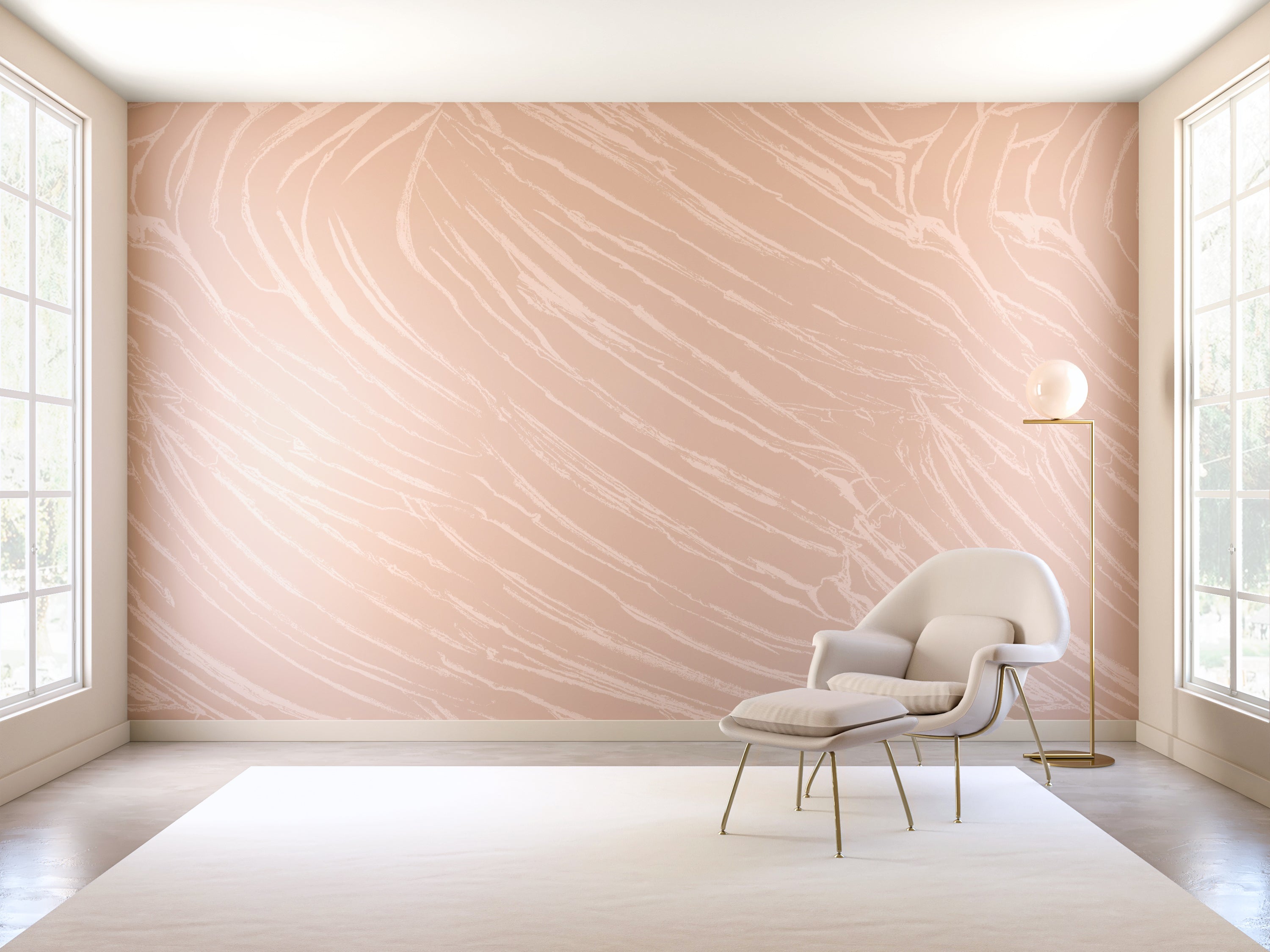 The Dune© Mural Wallpaper in Clay in an interior from drop it MODERN.