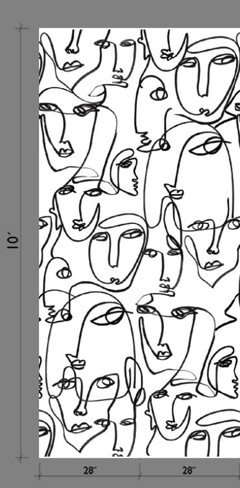The Femme© Wallpaper in Black + White template from drop it MODERN.