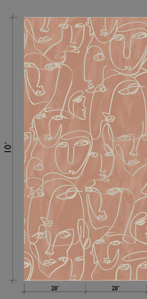 The Femme© Wallpaper in Terracotta template from drop it MODERN.