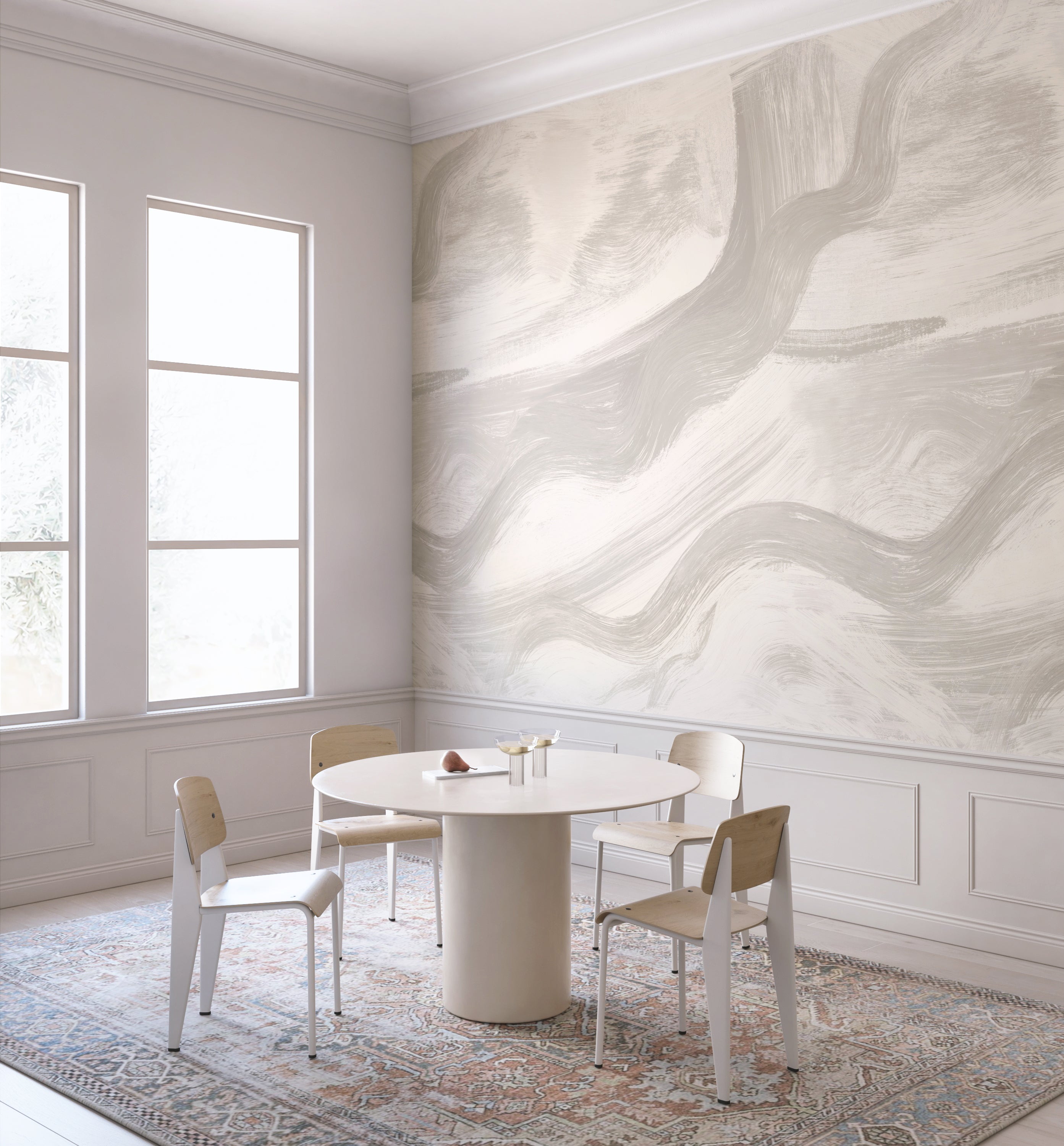 Modern Art© Mural Wallpaper in Grey