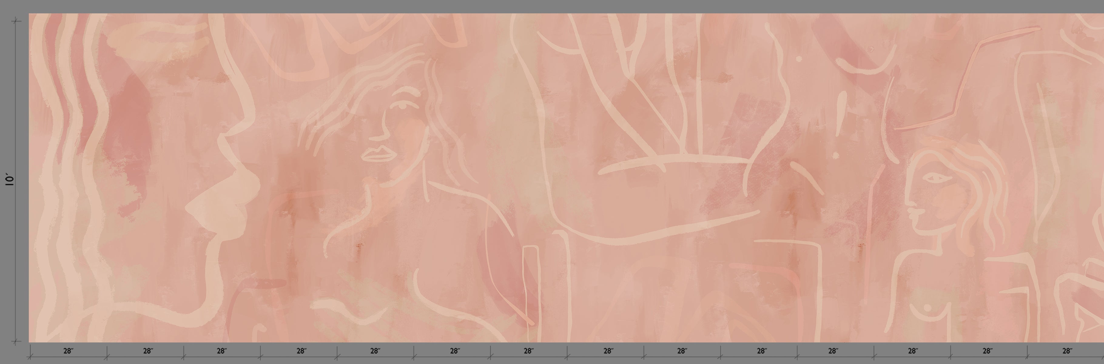 The Famke© Mural Wallpaper in Rose Pink template from drop it MODERN.