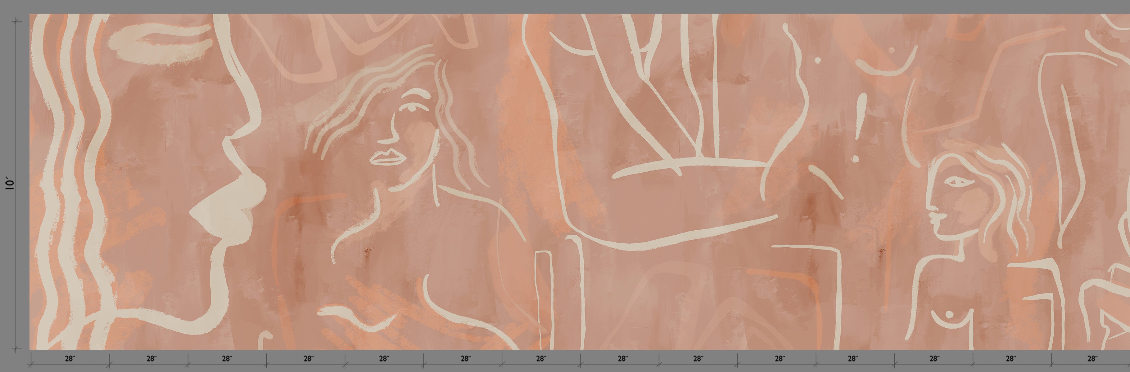 The Famke© Mural Wallpaper in Terracotta template from drop it MODERN.