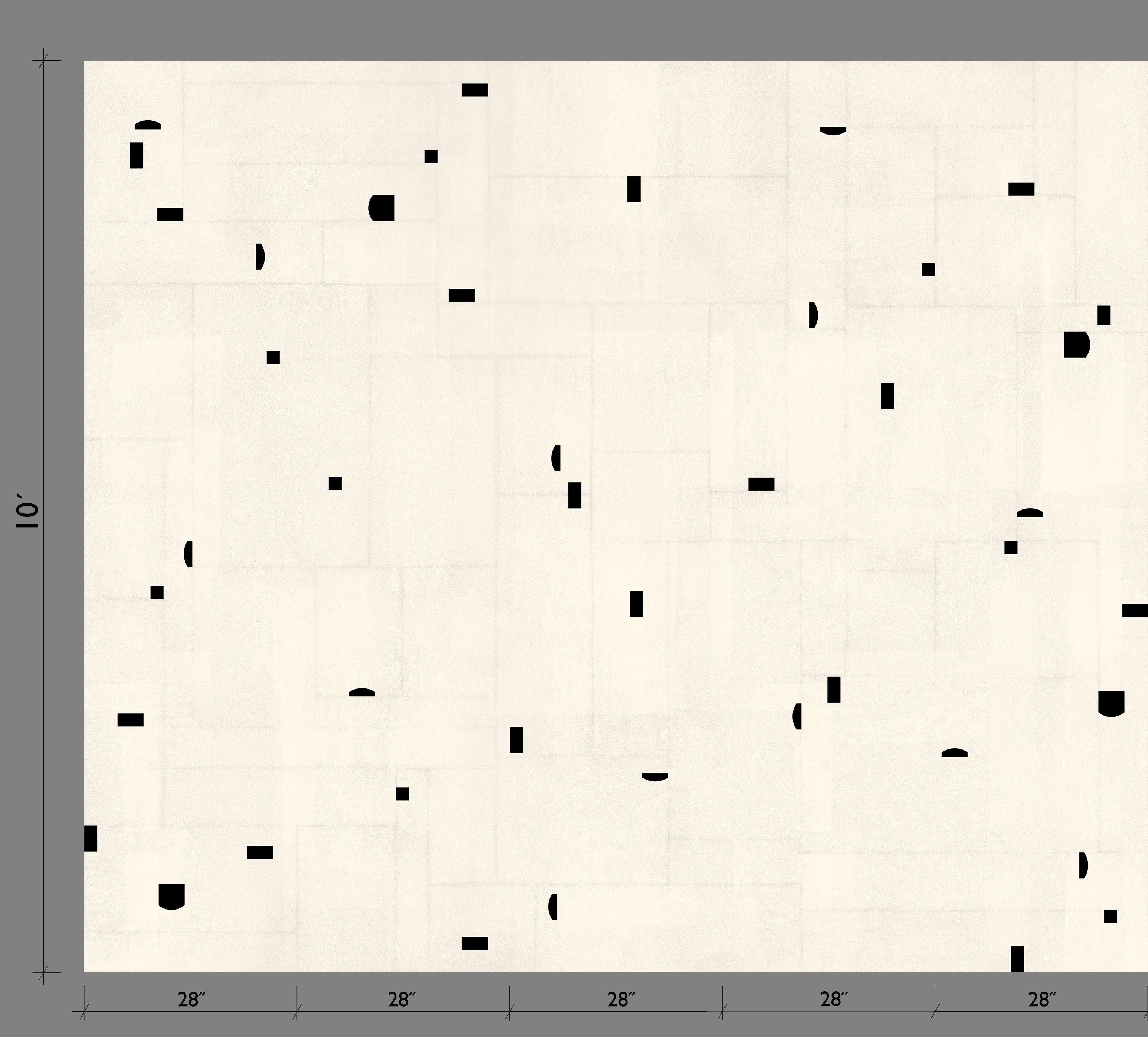 The Geometrico© Wallpaper in Chalk + Black from drop it MODERN.