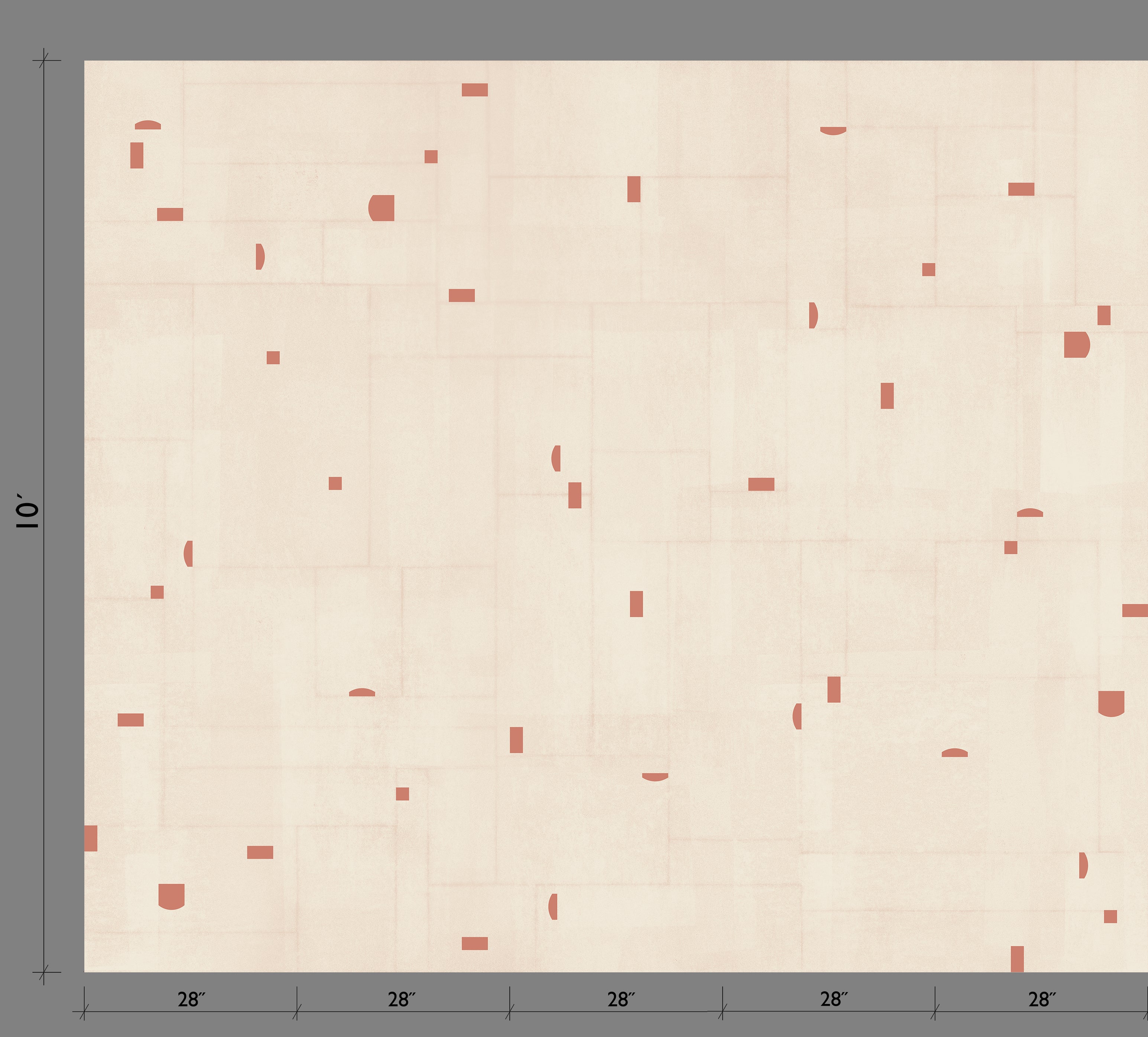 The Geometrico© Wallpaper in Strawberry Kiss + Cremé template from drop it MODERN