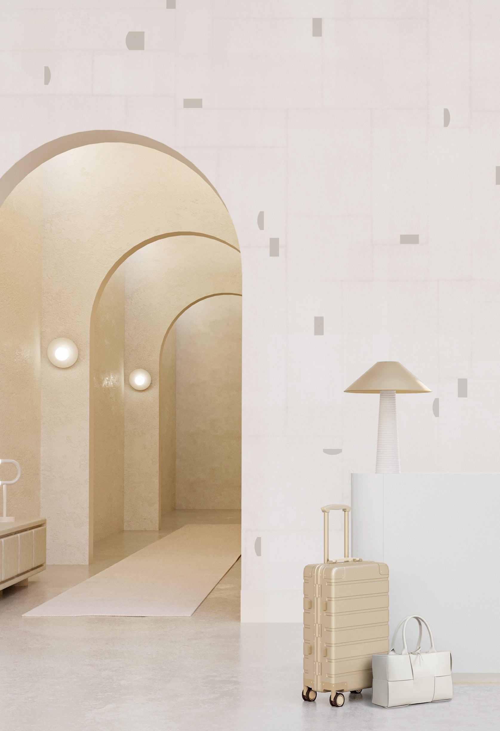 The Geometrico© Wallpaper in Acid Wash in an interior from drop it MODERN.