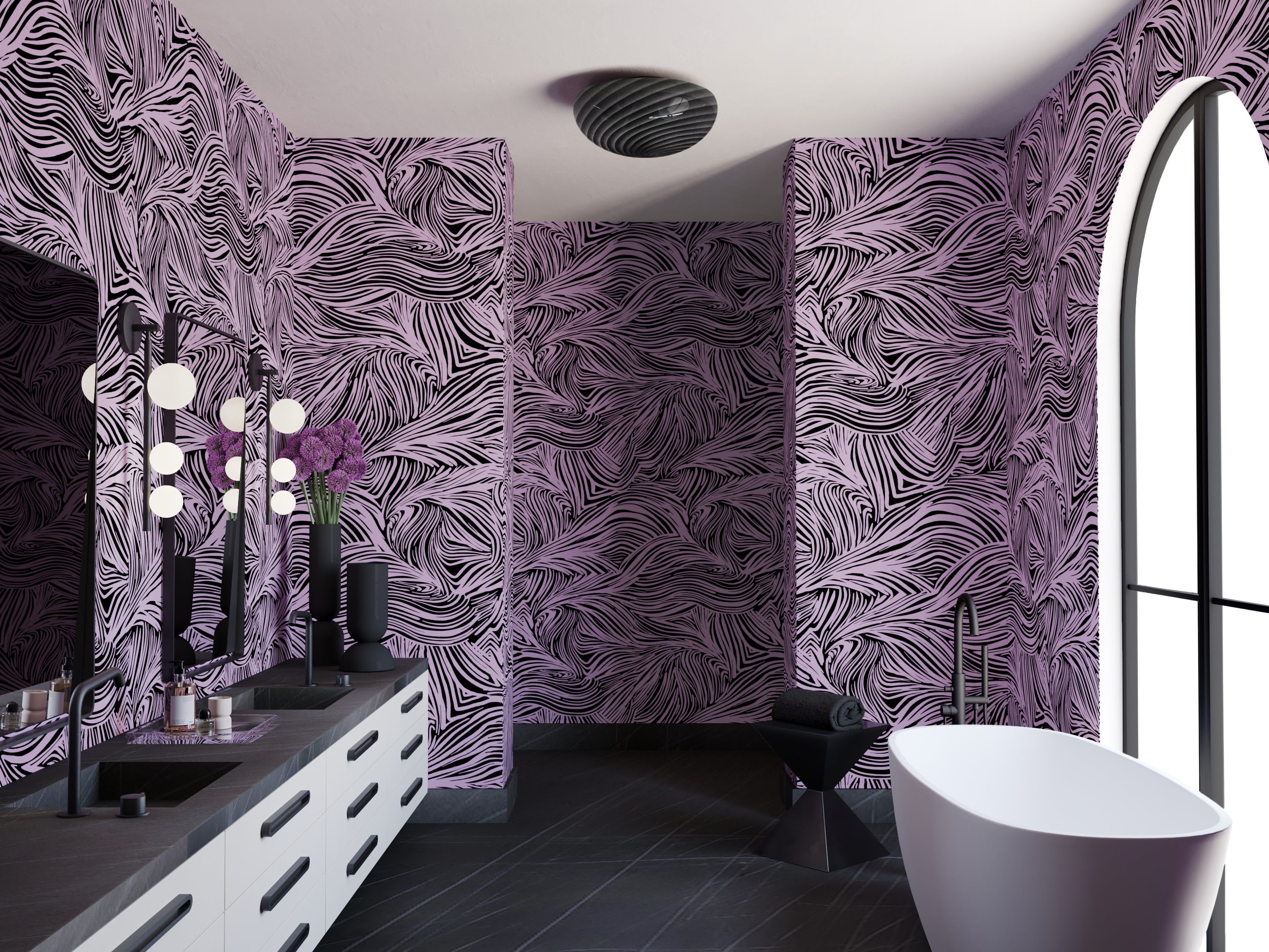 Hay Bale© Wallpaper in Purple + Black