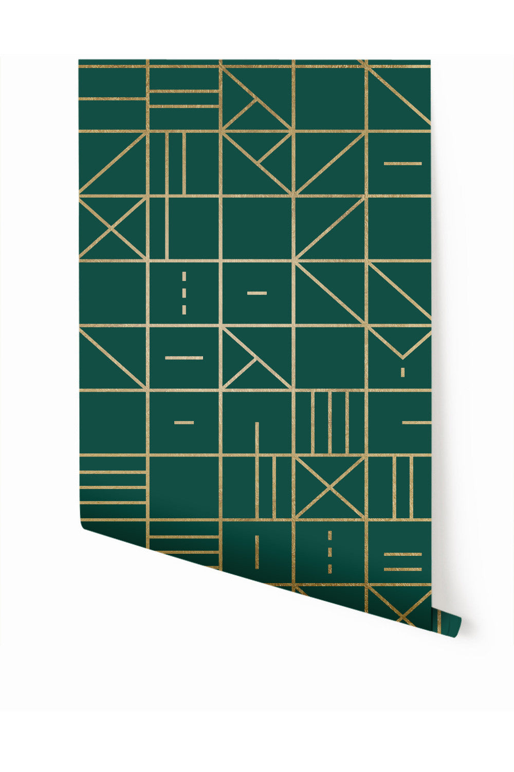 Camino Real© Wallpaper in Gold on Emerald