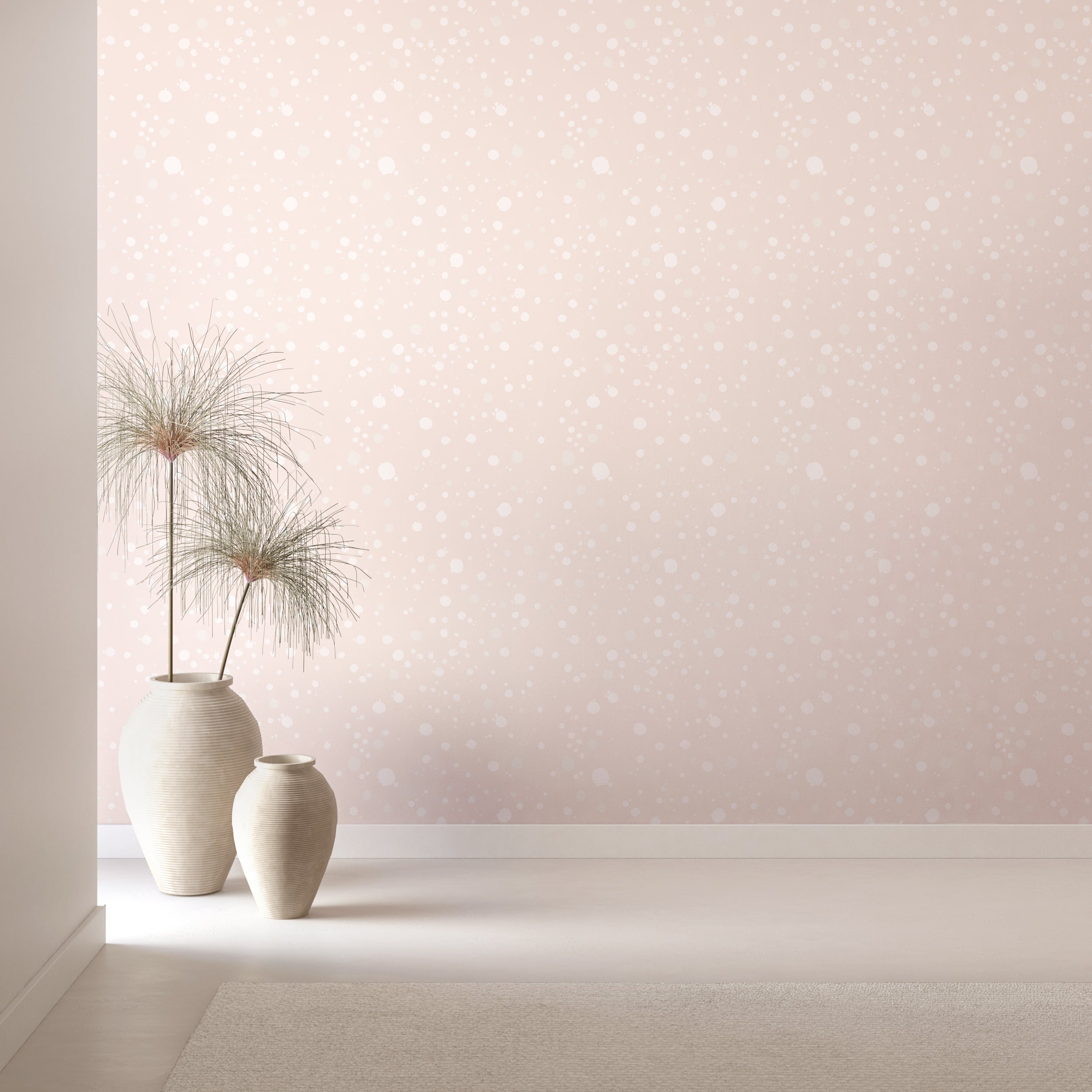 Ink Drop© Wallpaper in Blush