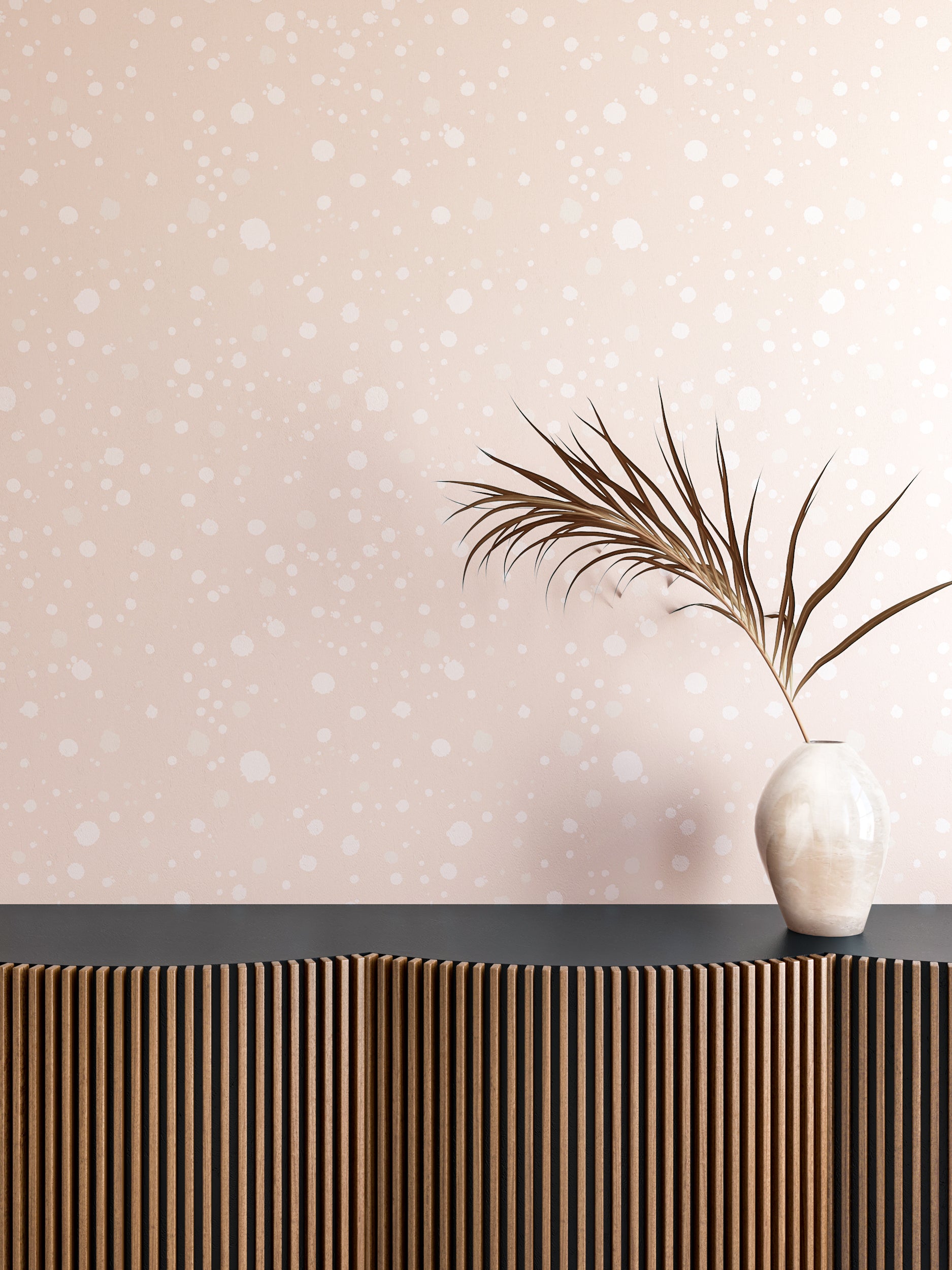 Ink Drop© Wallpaper in Blush