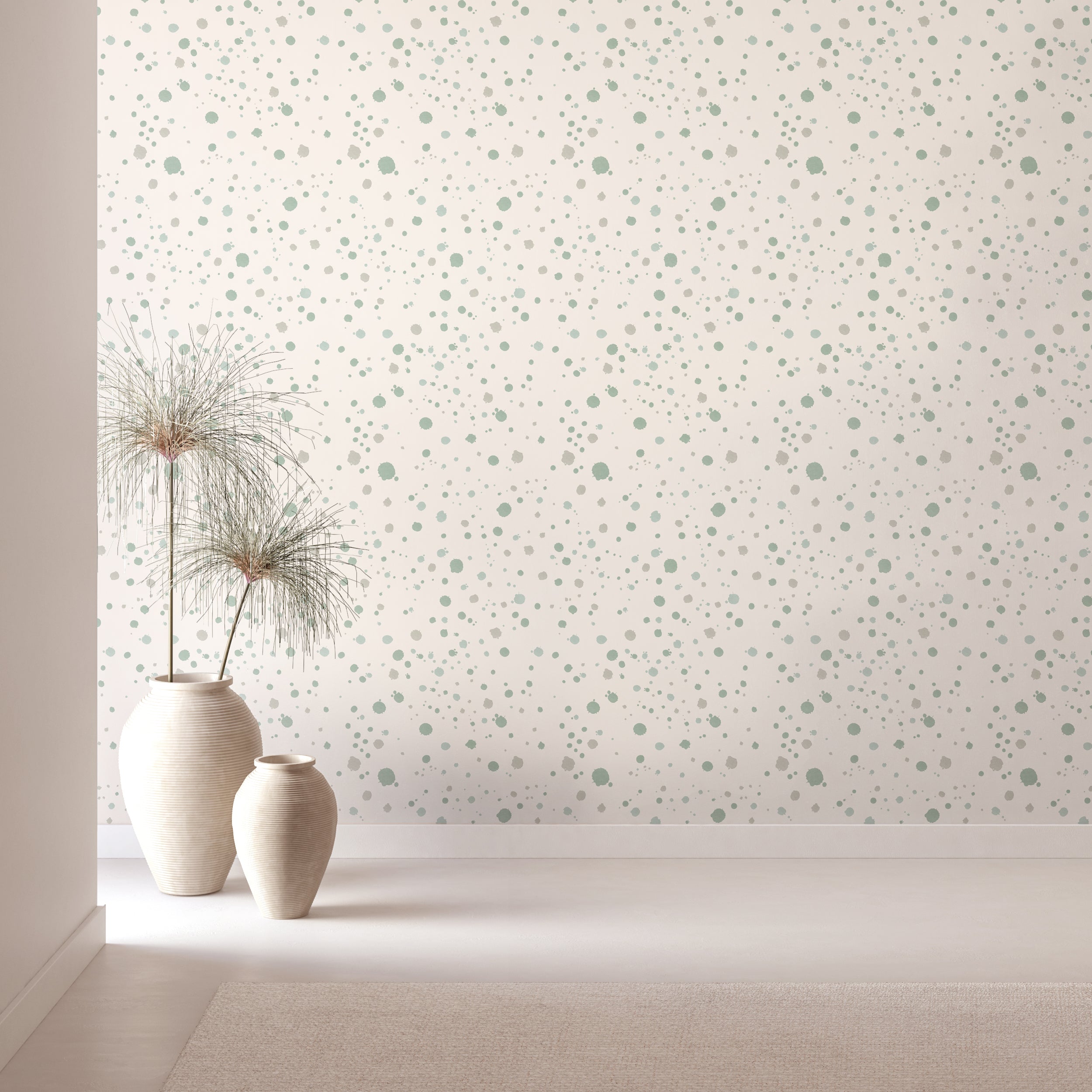 Ink Drop© Wallpaper in Sage