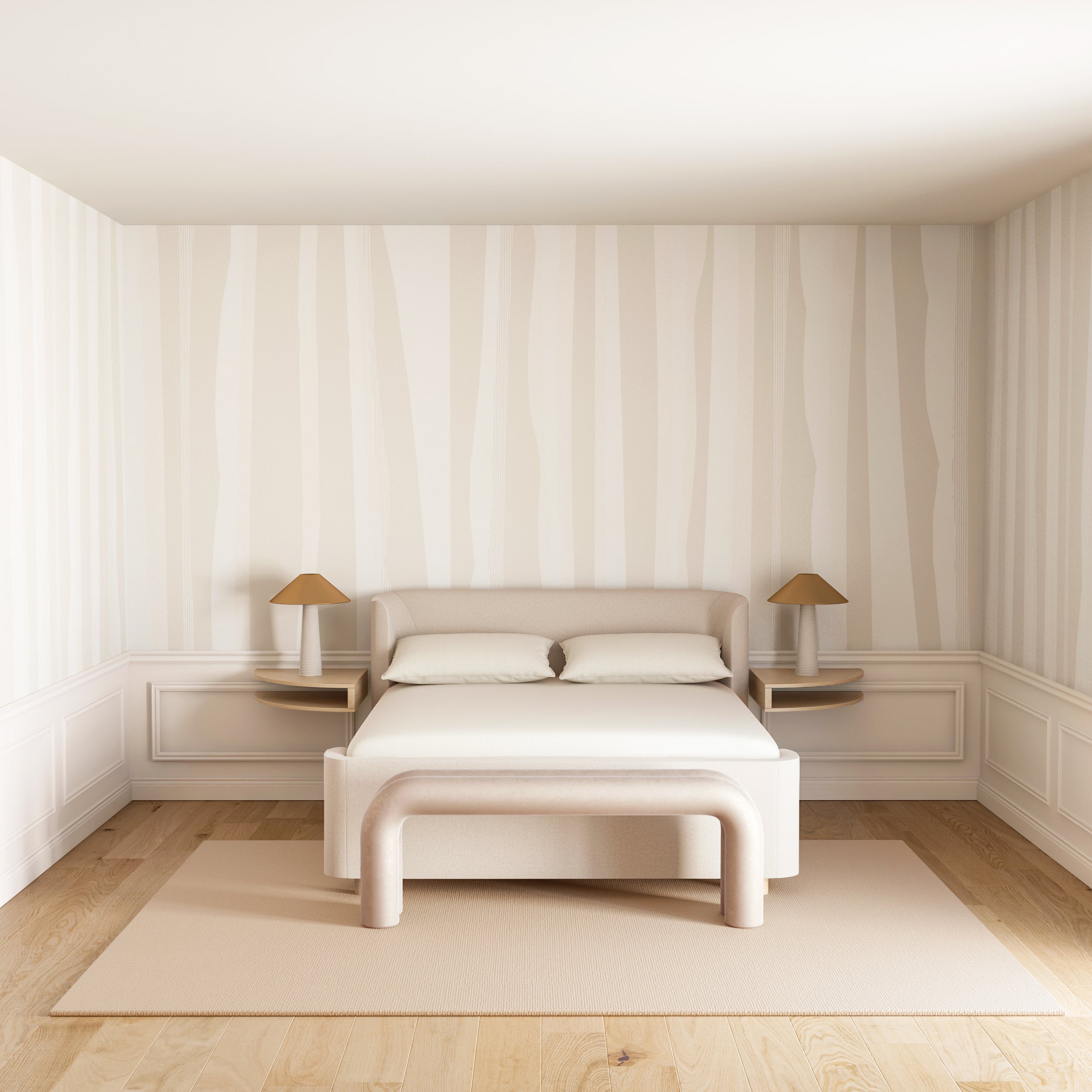 Longitude© Mural Wallpaper in Cremé