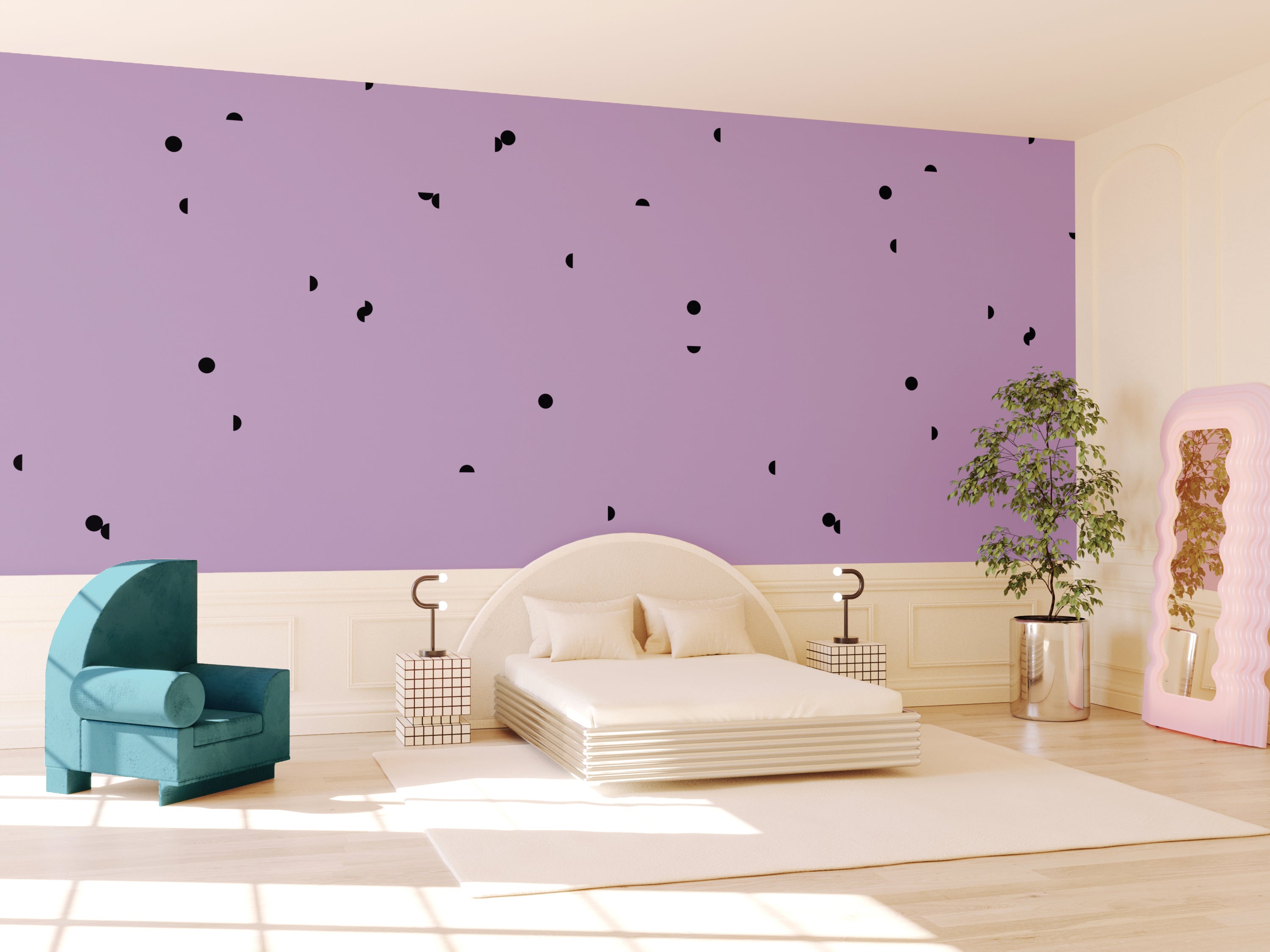 Mezzaluna© Wallpaper in Purple Rain + Black