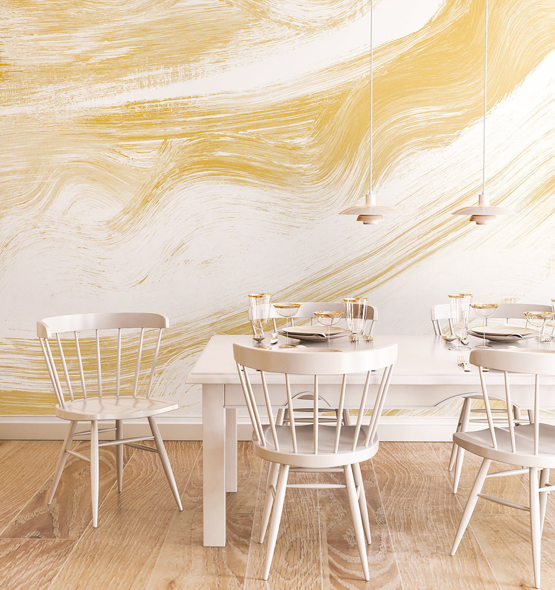 Modern Art© Mural Wallpaper in Mustard