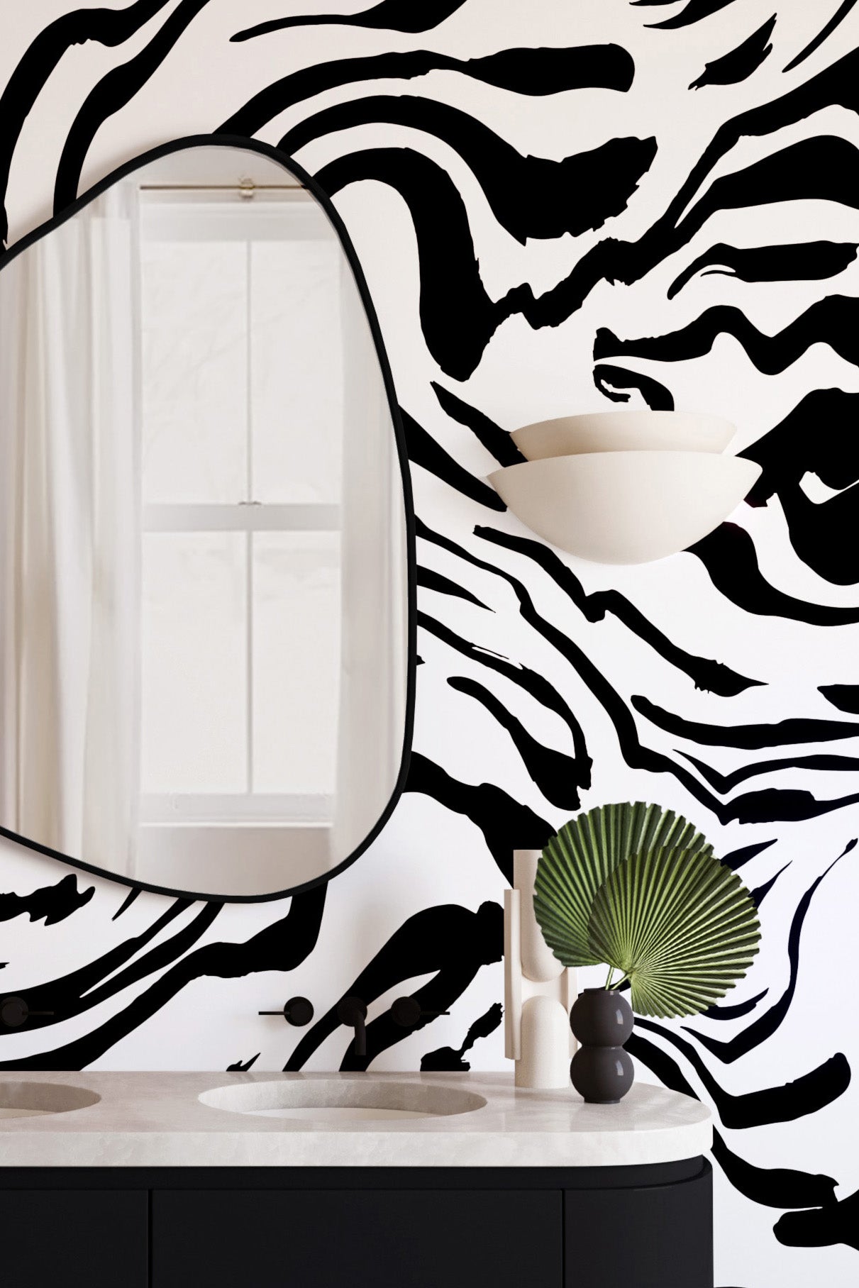 Primal© Mural Wallpaper in Black + White