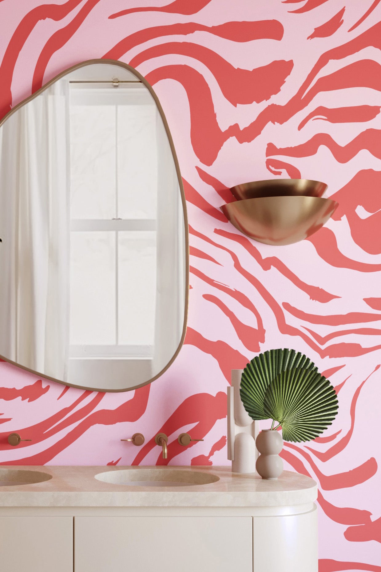 Primal© Mural Wallpaper in Hollyhock
