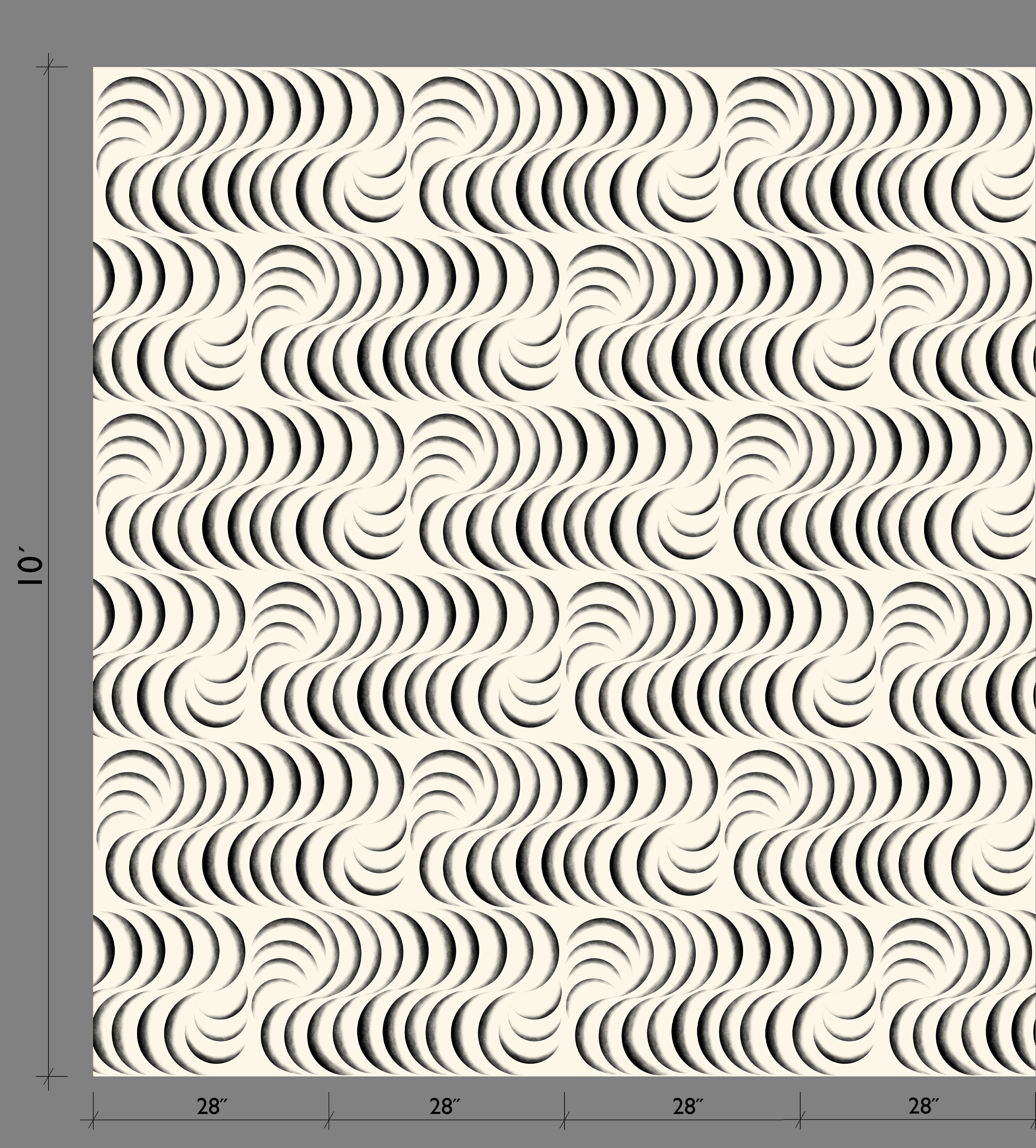 Petite Coque© Wallpaper in Black + Cremé