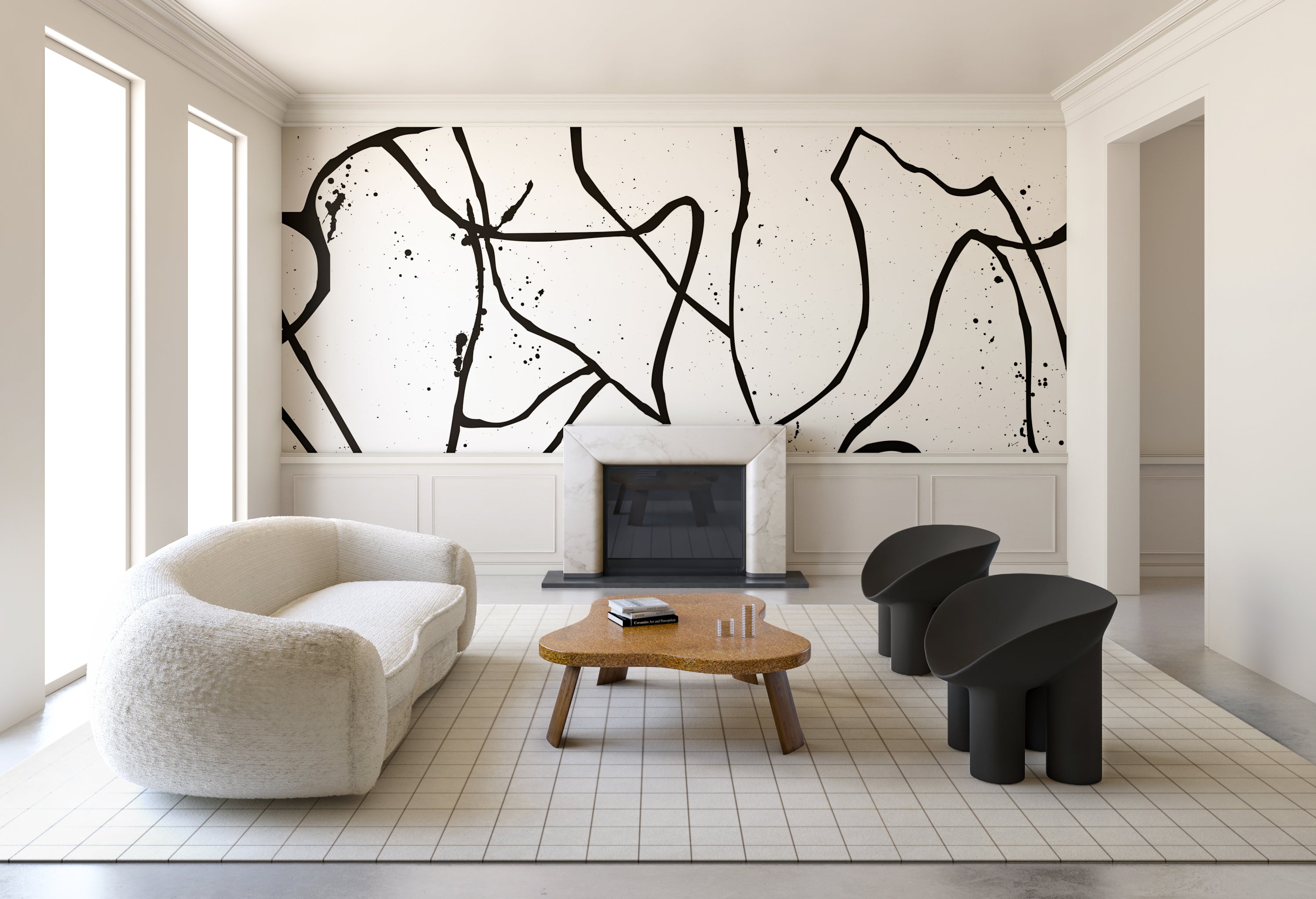 Playground© Mural Wallpaper in Black + White