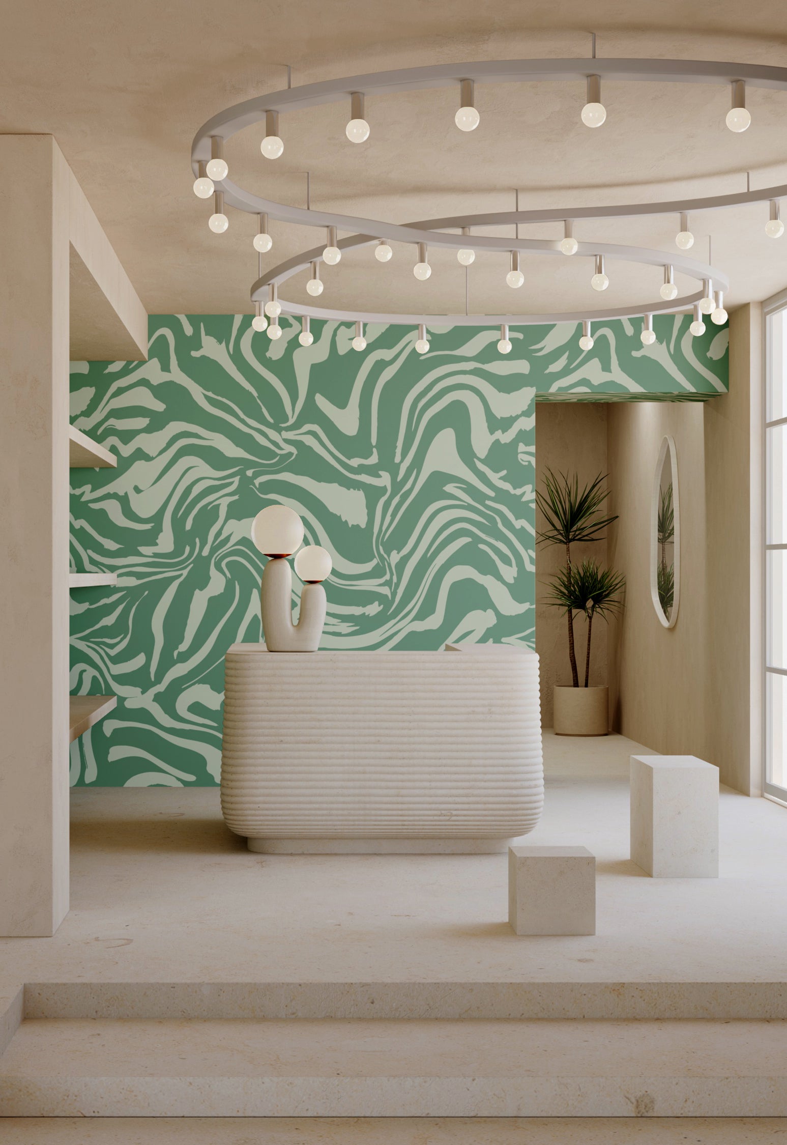 Primal© Mural Wallpaper in Aloe