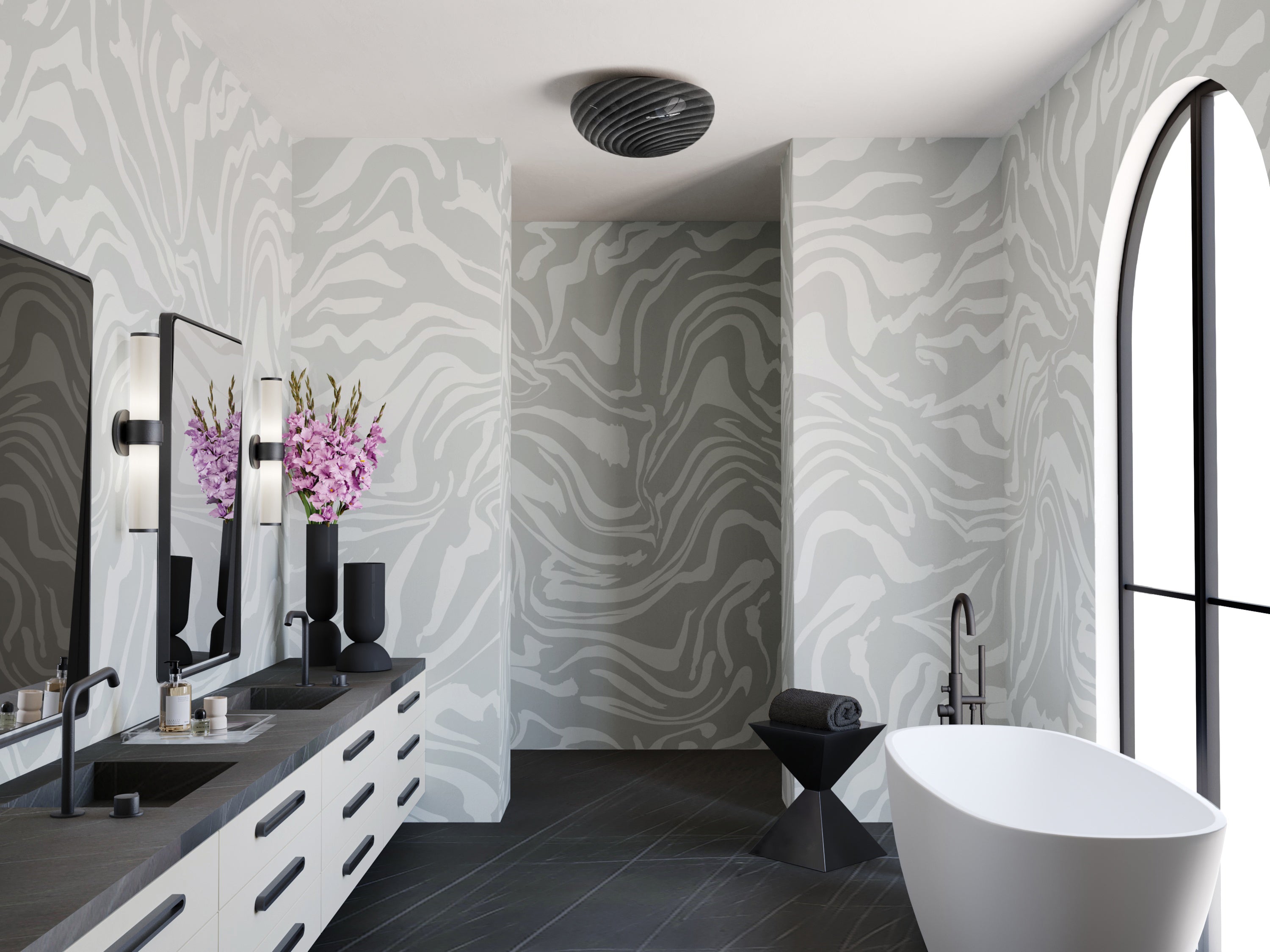Primal© Mural Wallpaper in Sky Grey