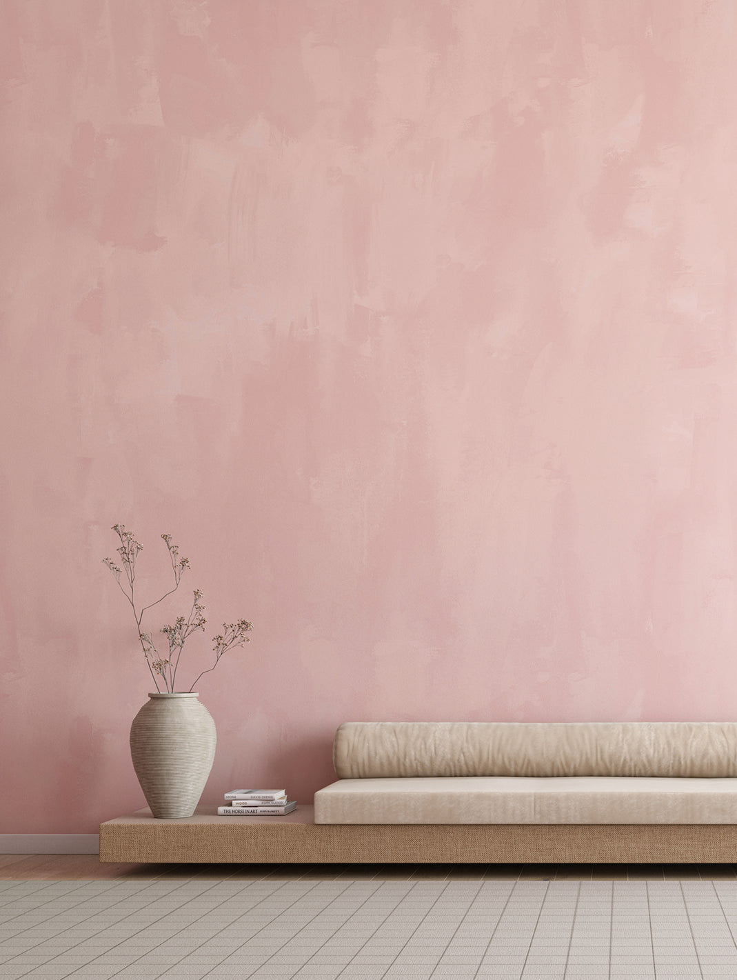 Rock Steady© Mural Wallpaper in Rose