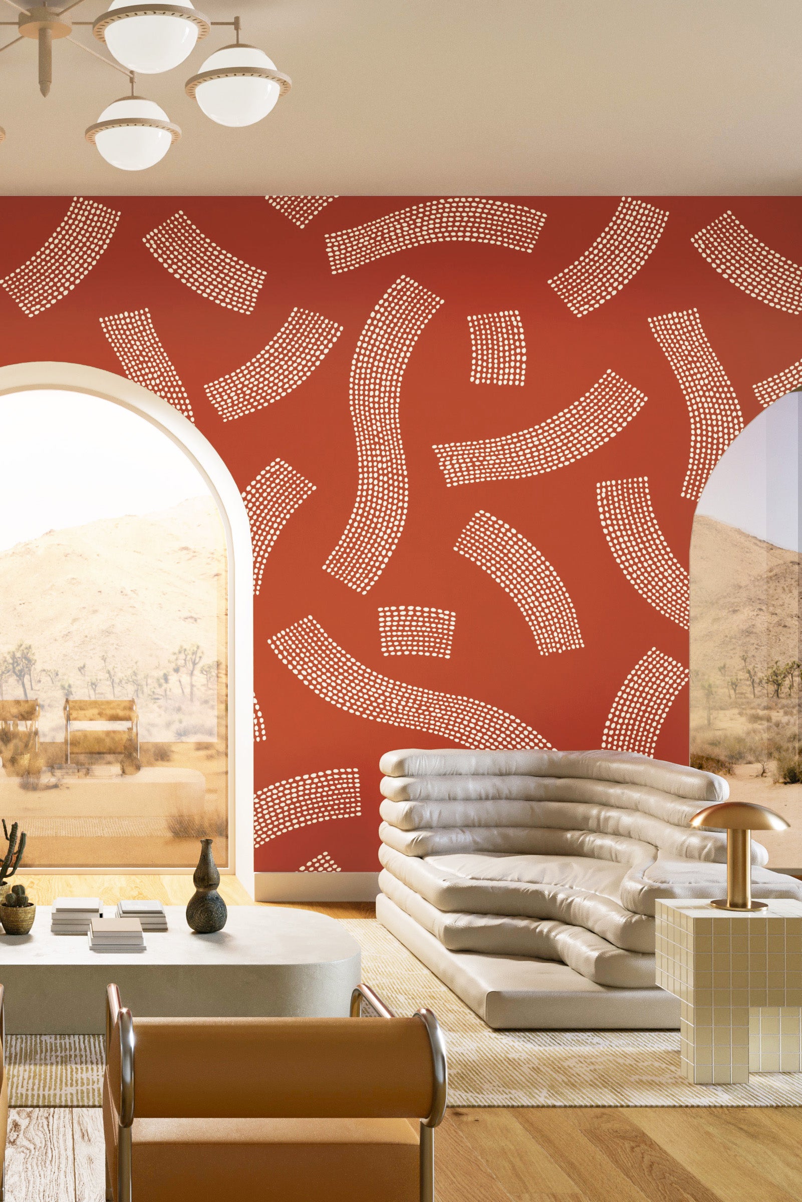 Saguaro© Wallpaper in Brick + Cremé