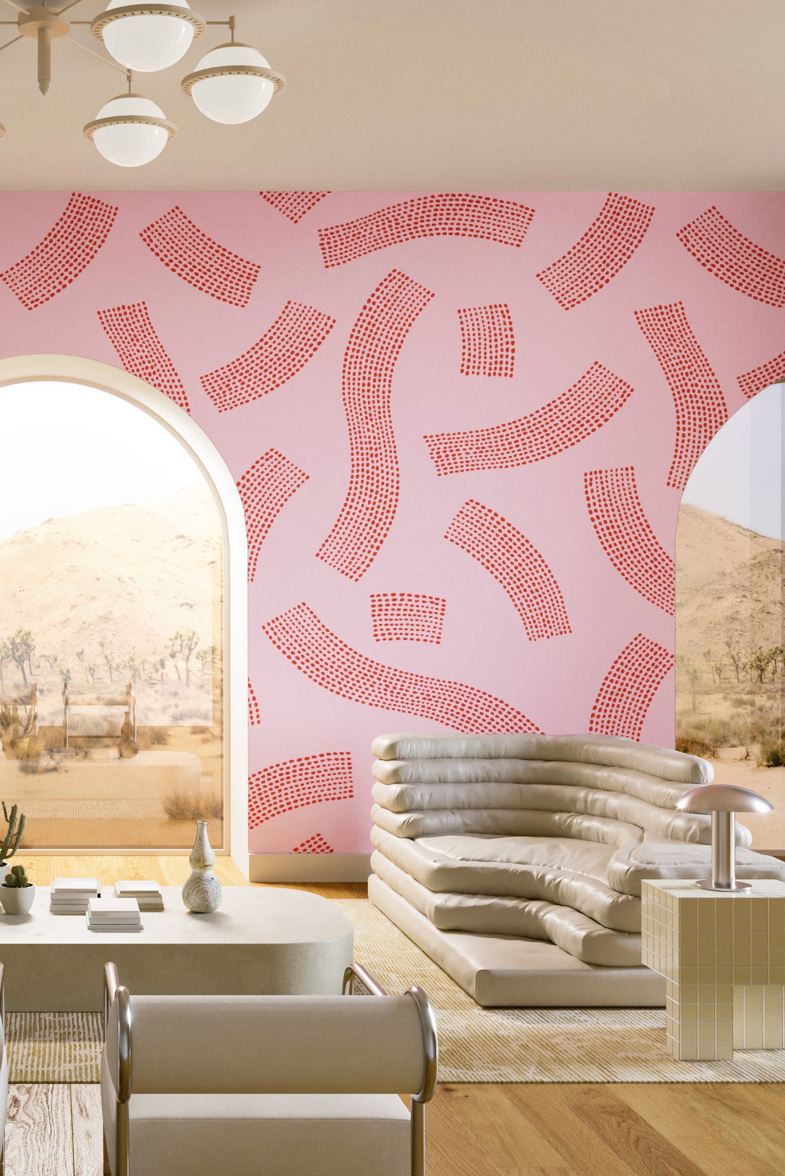 Saguaro© Wallpaper in Pink Lace