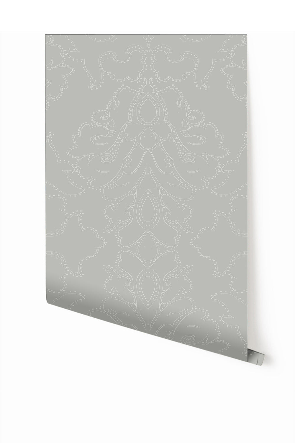 Western Damask© Wallpaper in Sky Grey