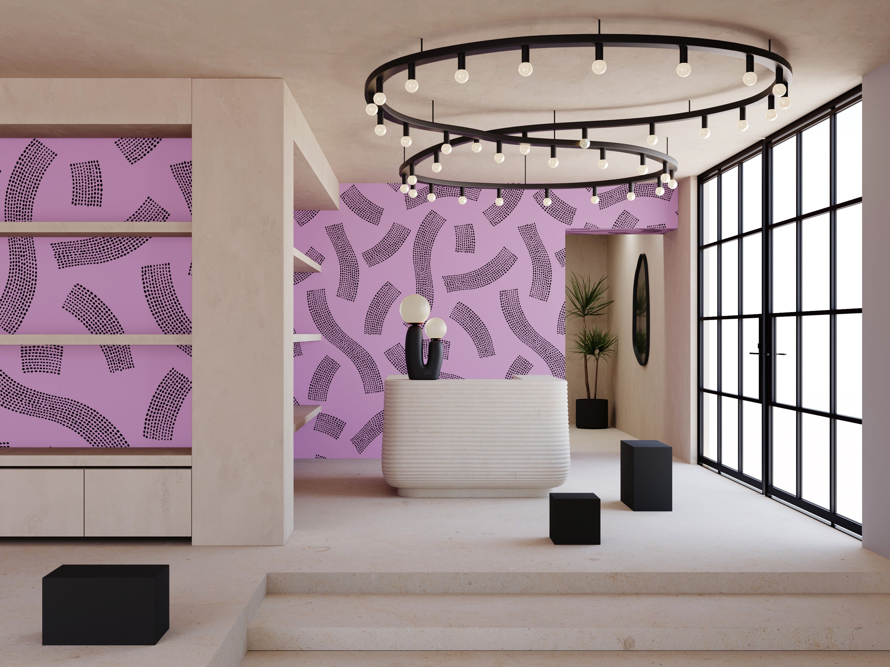 Saguaro© Wallpaper in Purple+Black