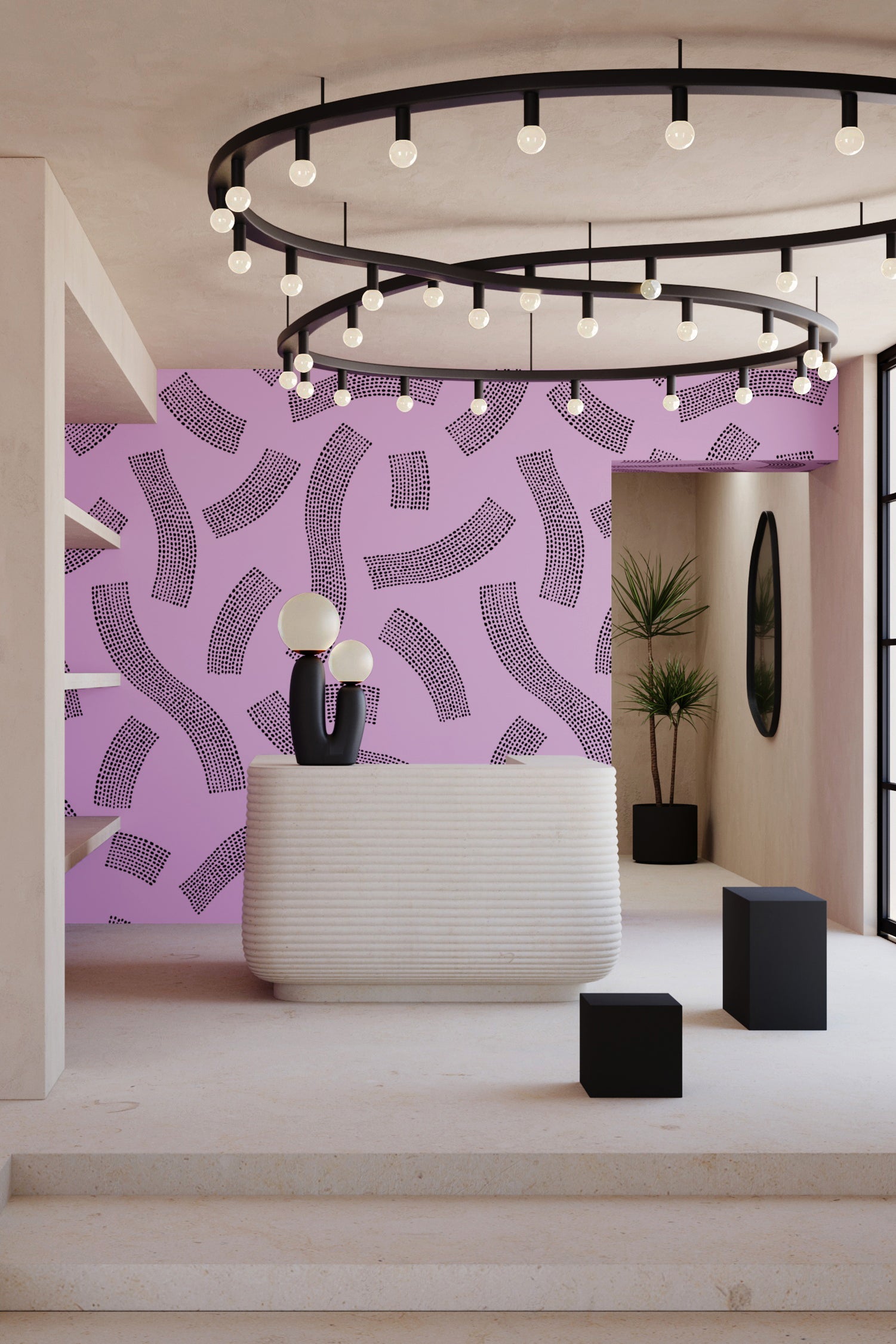 Saguaro© Wallpaper in Purple+Black