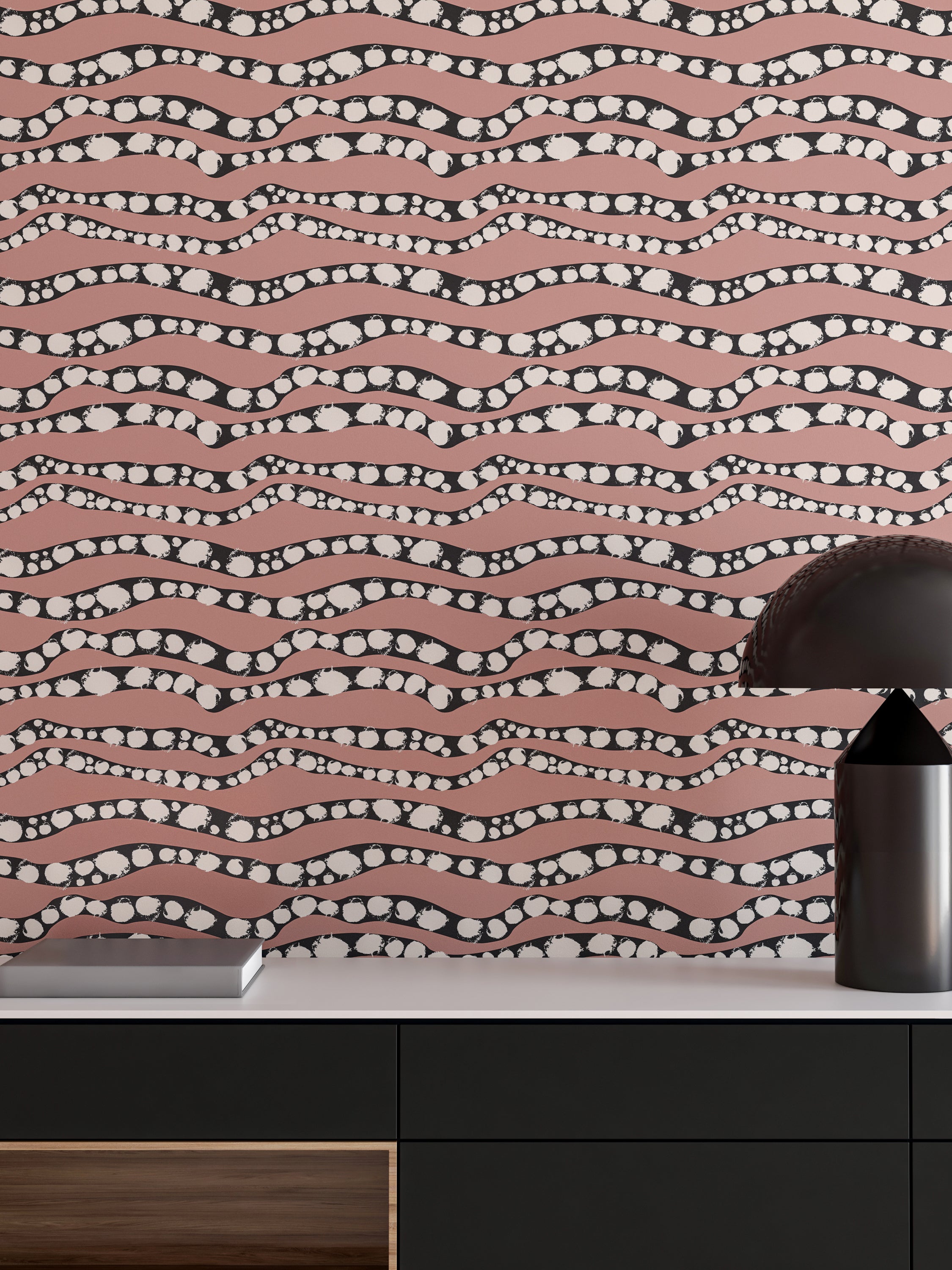 Serpent© Wallpaper in Salmon