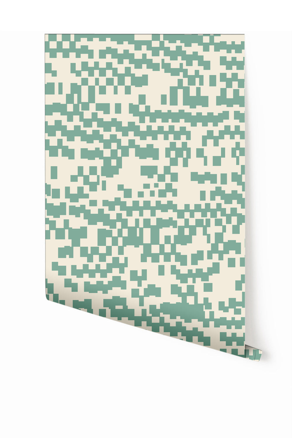 Pixel© Wallpaper in Teal + Cremé