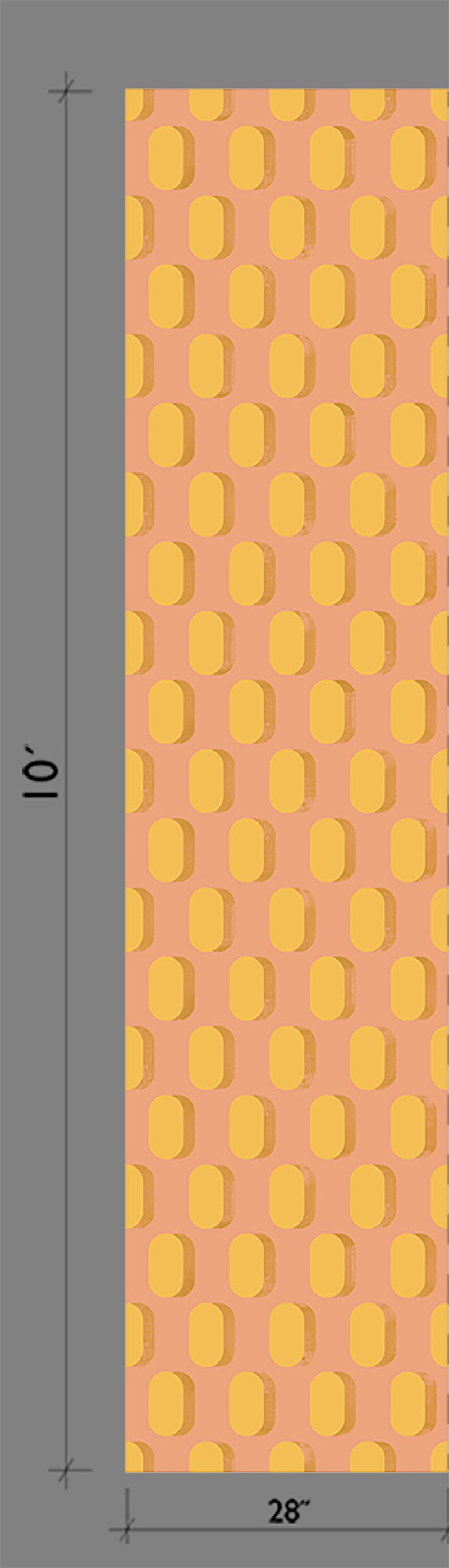 Pillbox© Wallpaper in Mustard