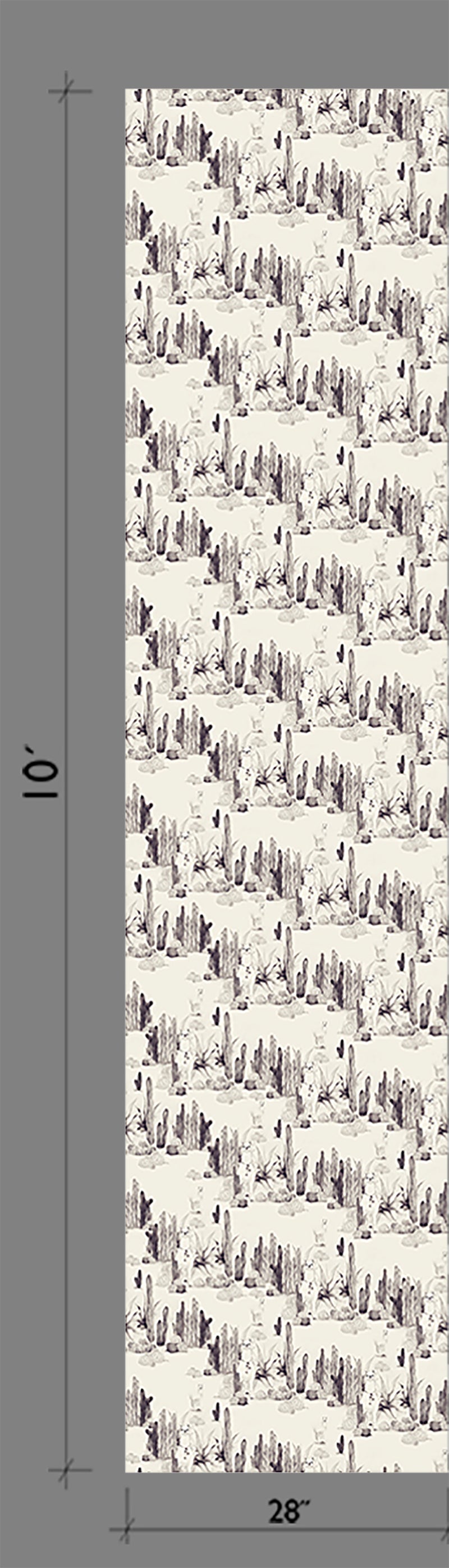 The Desert Llama© Wallpaper in Black + Cremé from drop it MODERN.
