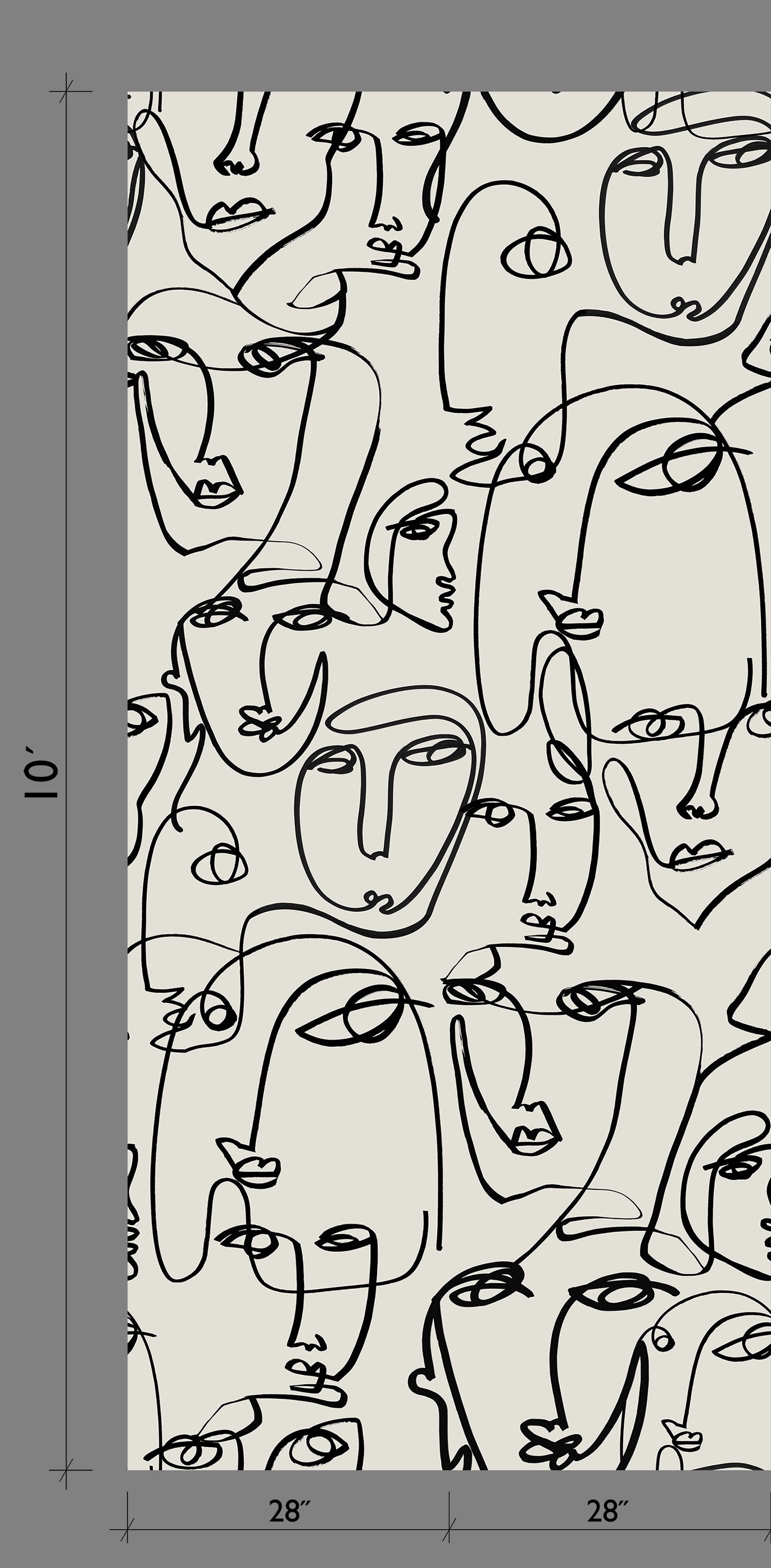The Femme© Wallpaper in Alabaster template from drop it MODERN.