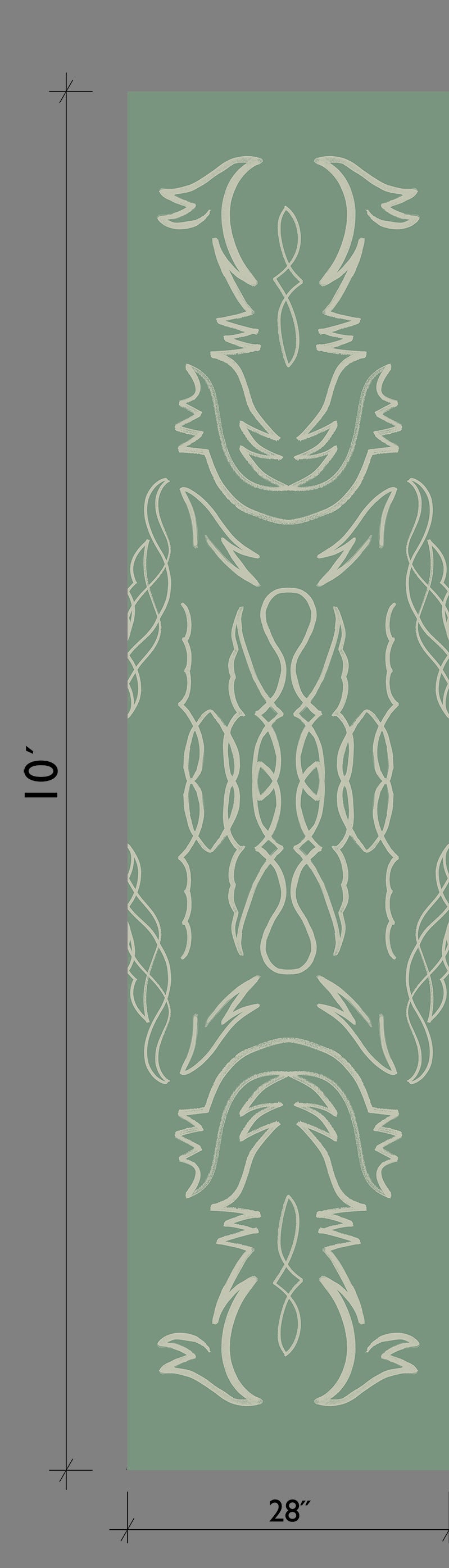 Side Saddle© Wallpaper in Aloe