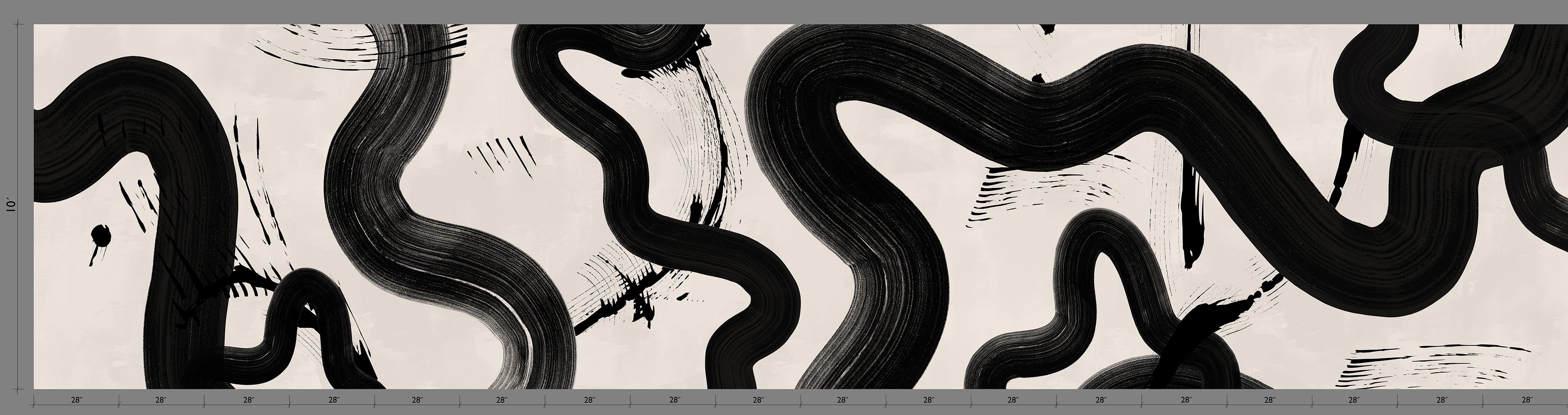 Untamed© Mural Wallpaper in Black + Cremé