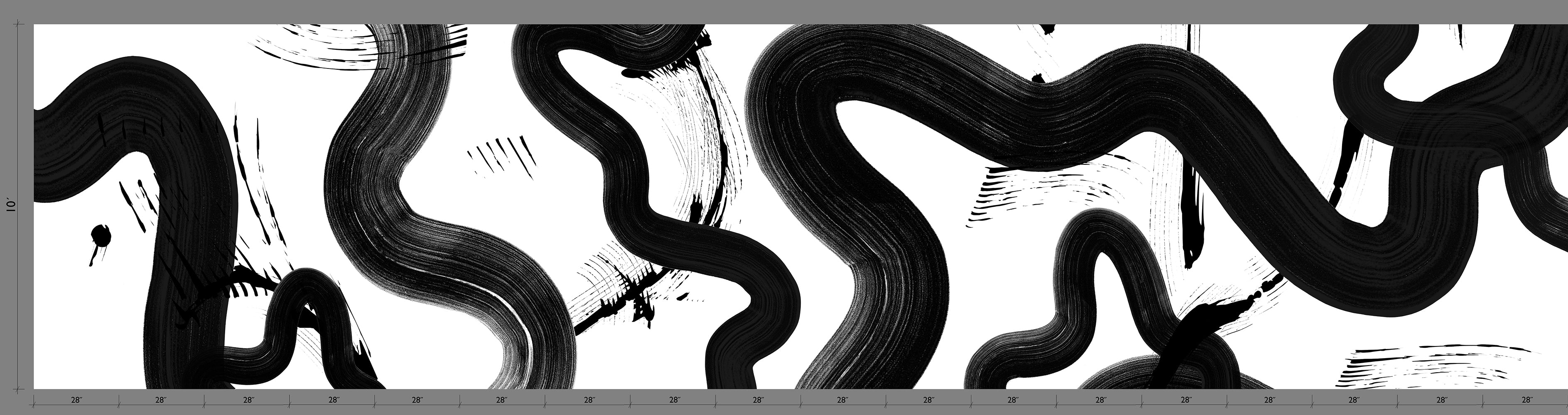 Untamed© Mural Wallpaper in Black + White