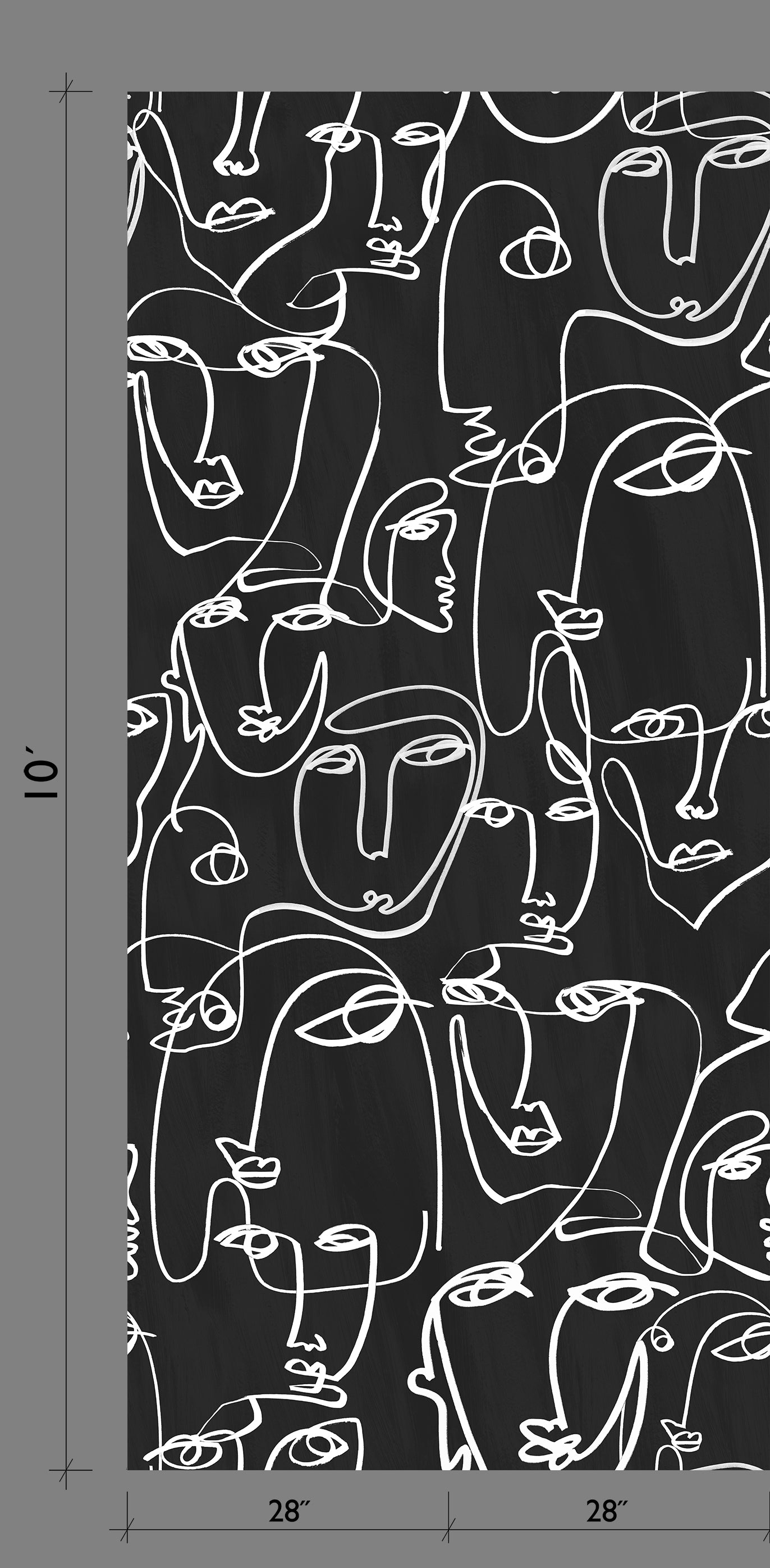 The Femme© Wallpaper in Charcoal Black template from drop it MODERN.