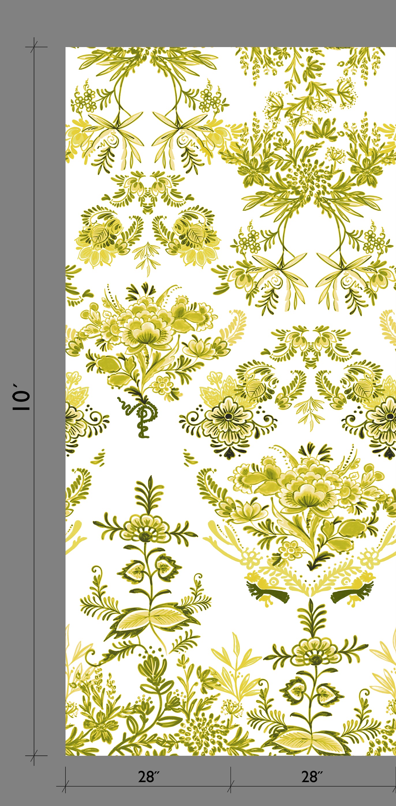 The Delft© Mural Wallpaper in Lime from drop it MODERN.