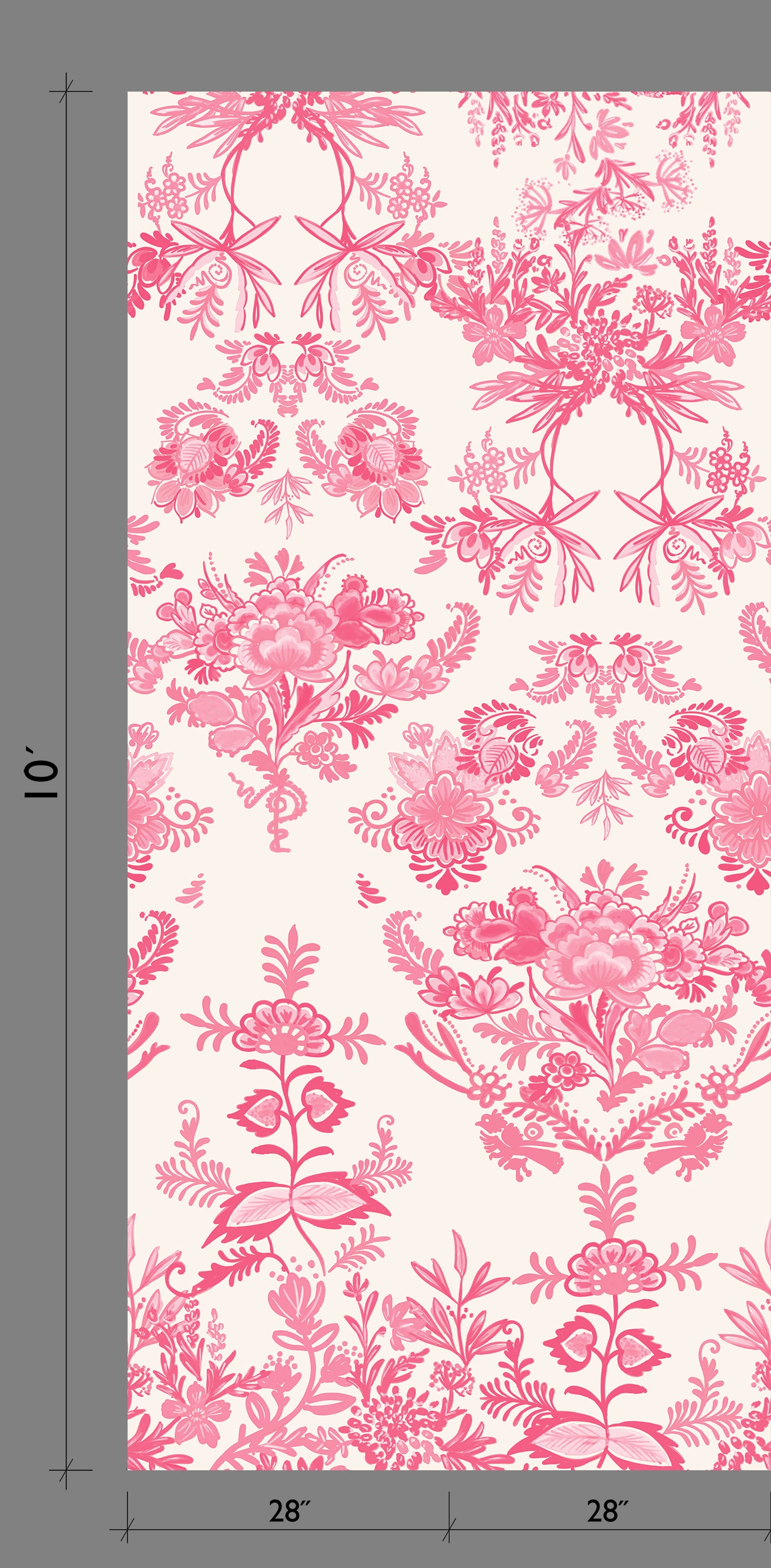 The Delft© Mural Wallpaper in Magenta from drop it MODERN.