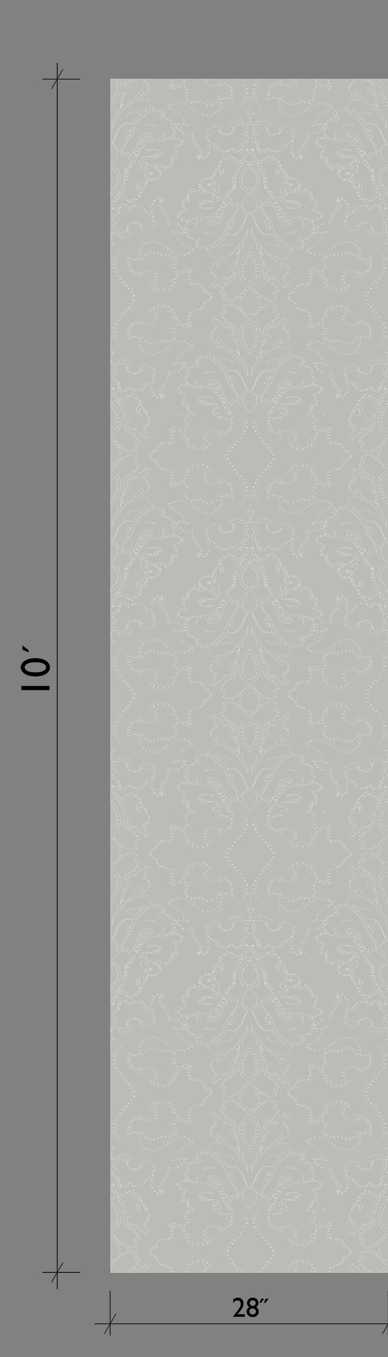Western Damask© Wallpaper in Sky Grey