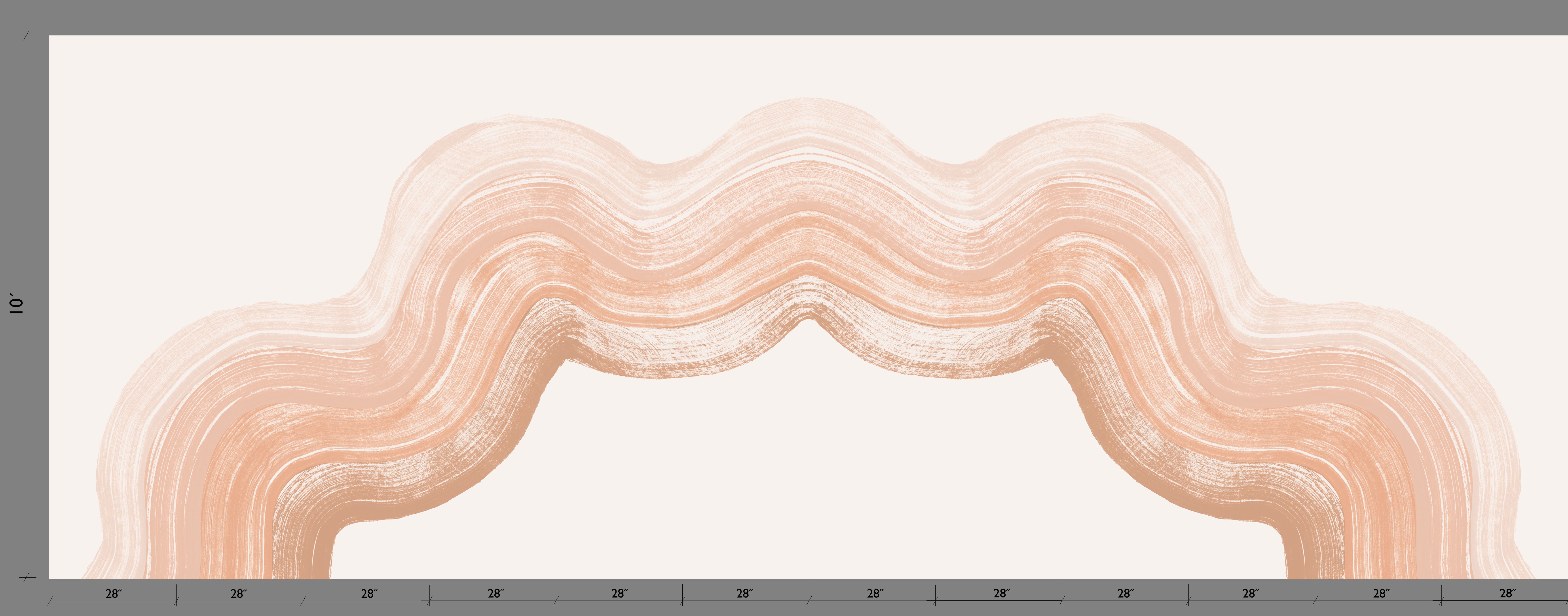 Sediment #4© Mural Wallpaper in Peach Haze